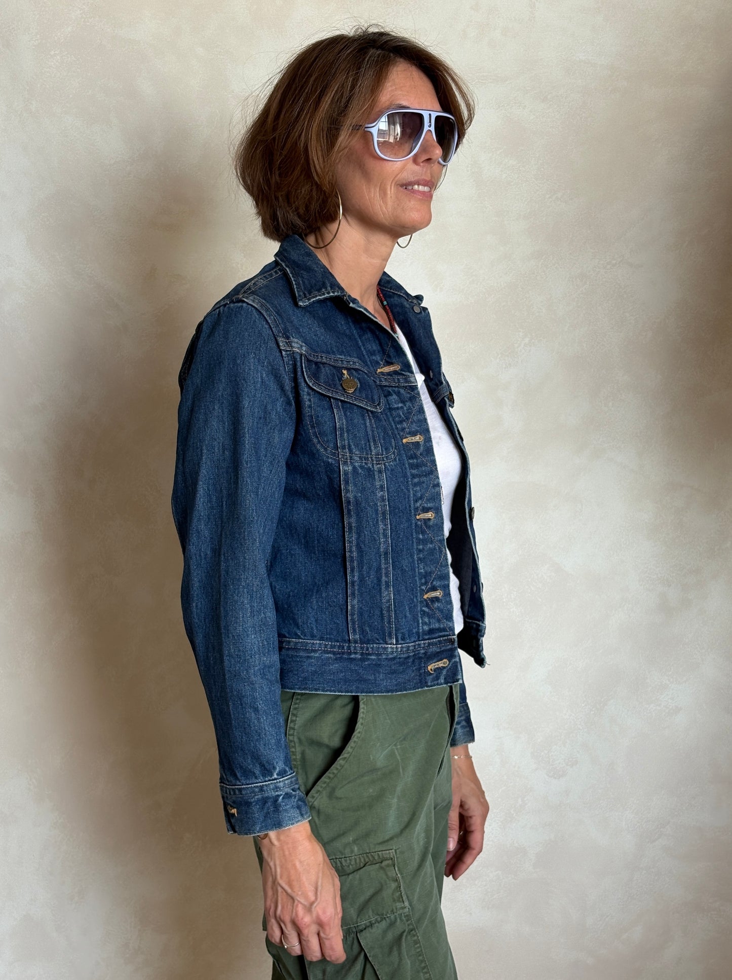 Size 5/6 USA .Vintage 70s Lee Denim Jacket – 2 Pockets – Made in USA