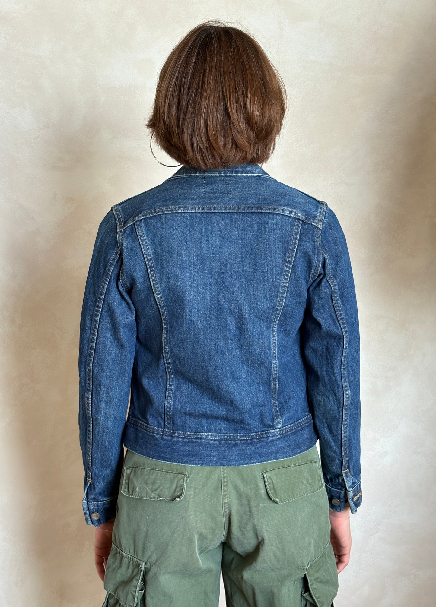 Size 5/6 USA .Vintage 70s Lee Denim Jacket – 2 Pockets – Made in USA