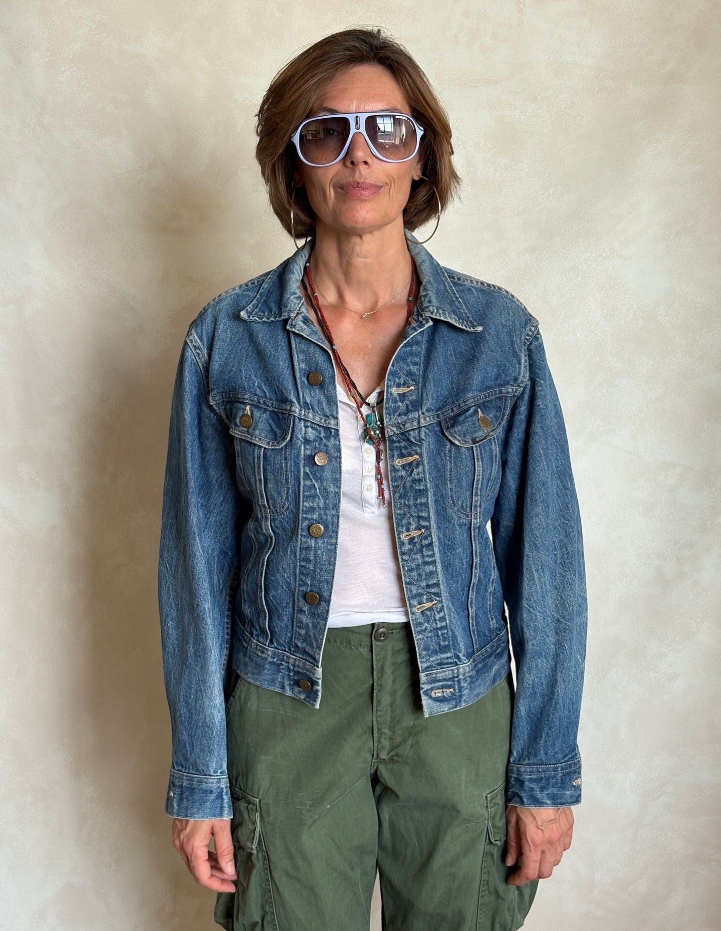 Size: 36US / 46EU Vintage 70s Lee Union Made Denim Shirt – 2 Pockets – Made in USA