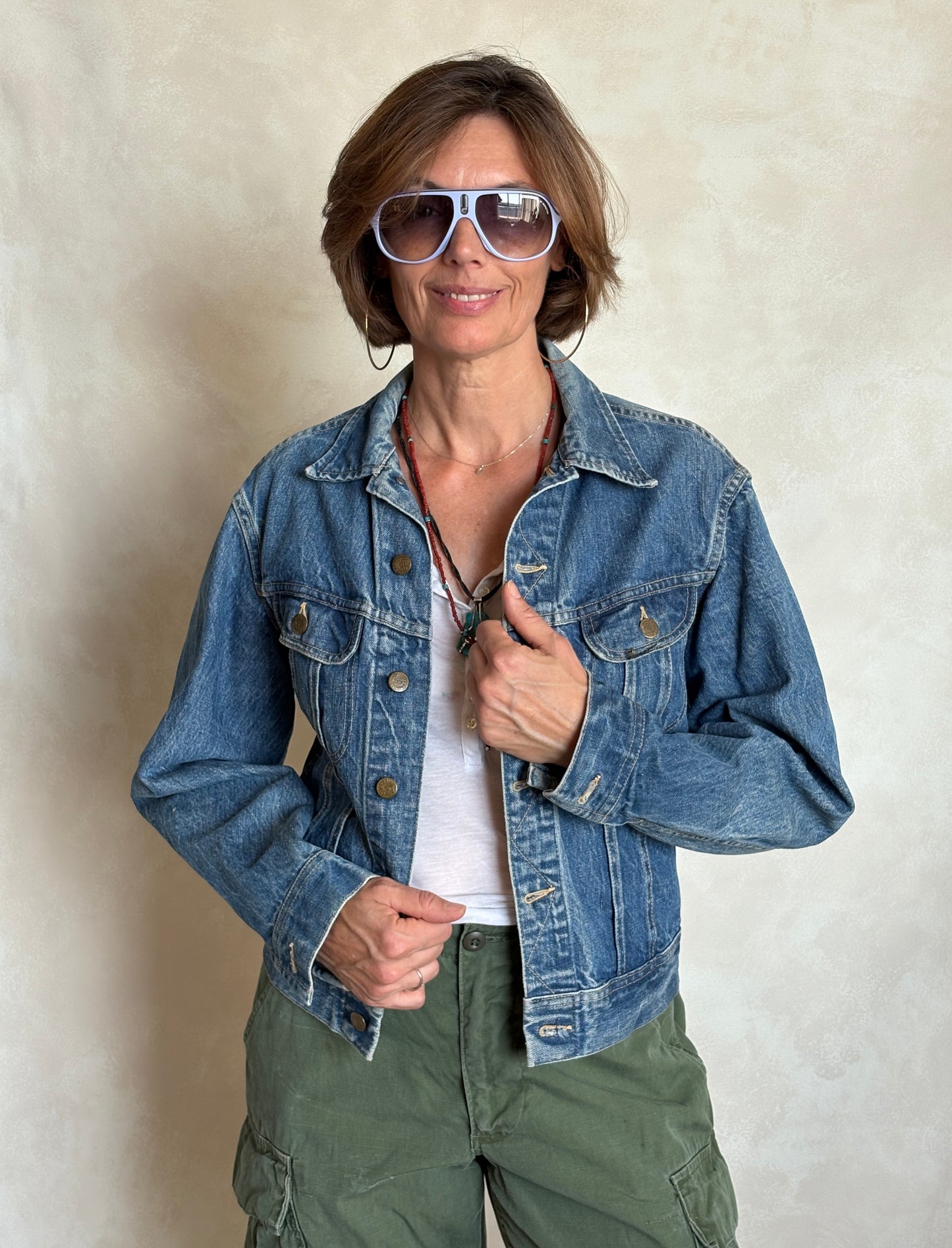 Size: 36US / 46EU Vintage 70s Lee Union Made Denim Shirt – 2 Pockets – Made in USA
