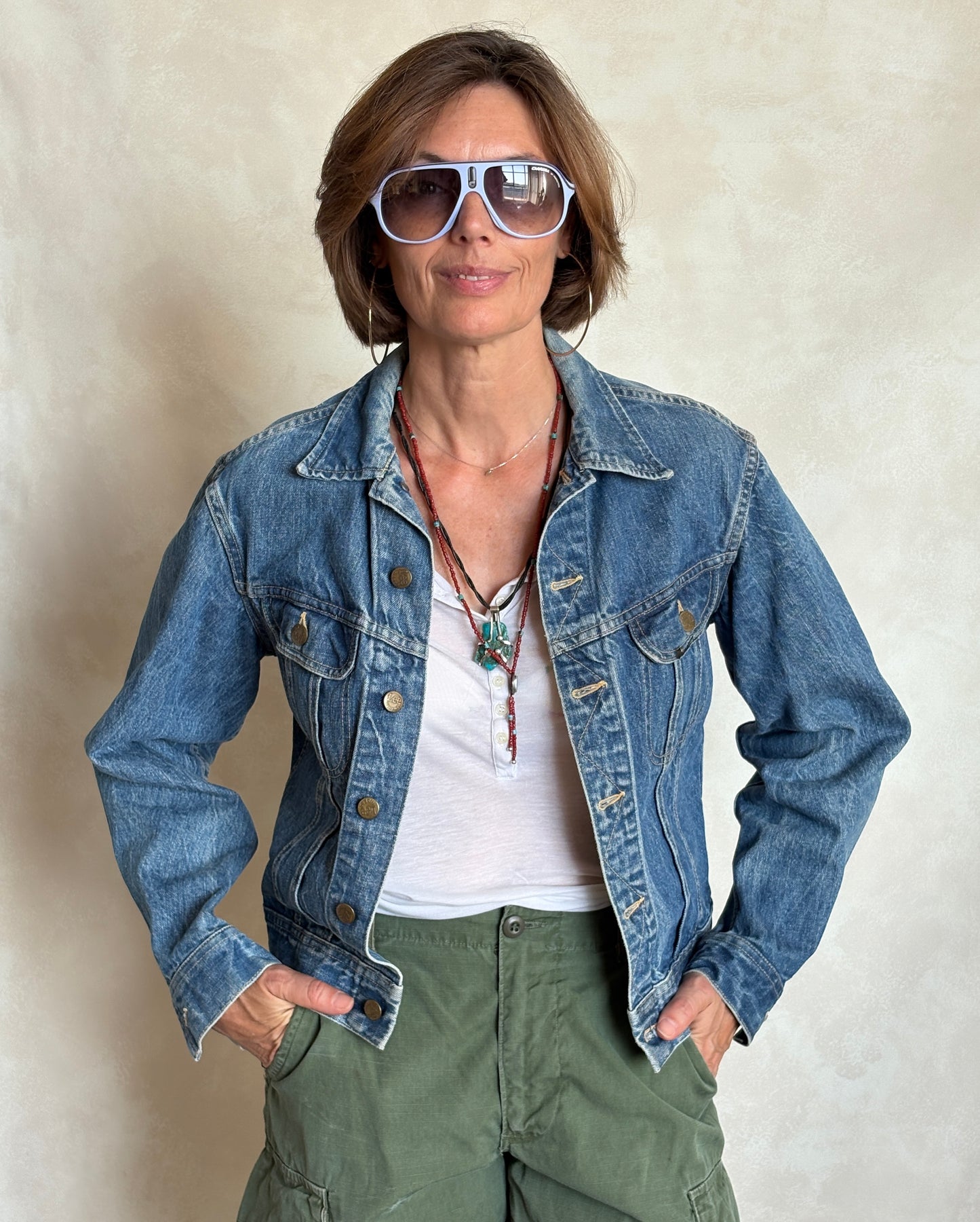 Size: 36US / 46EU Vintage 70s Lee Union Made Denim Shirt – 2 Pockets – Made in USA
