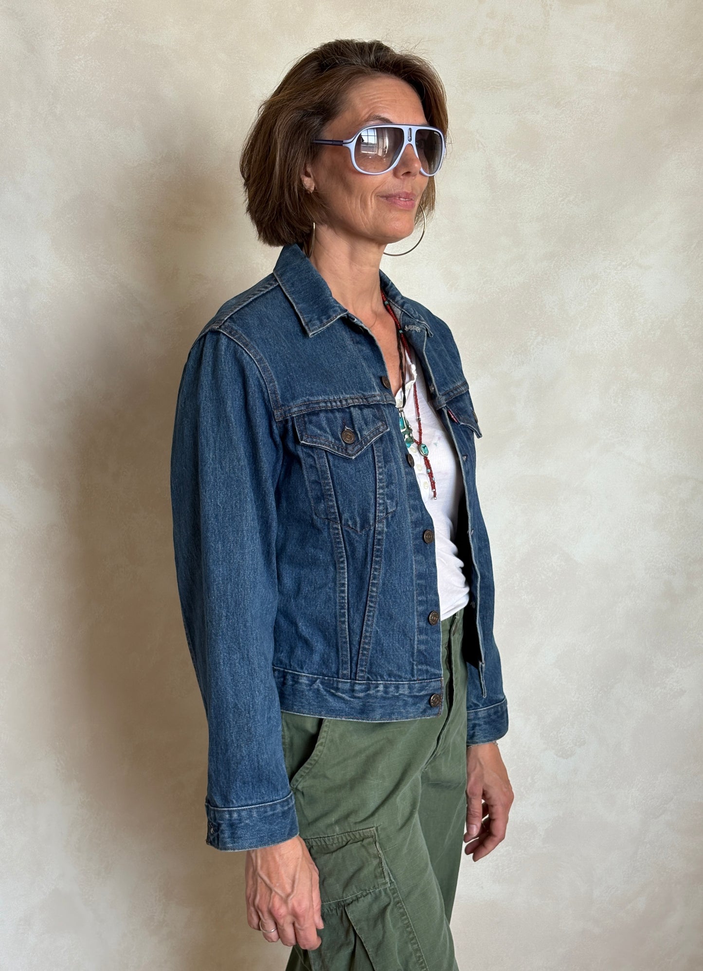 Size 34 . Vintage 80s Levi’s Denim Jacket – 2 Pockets – Made in USA