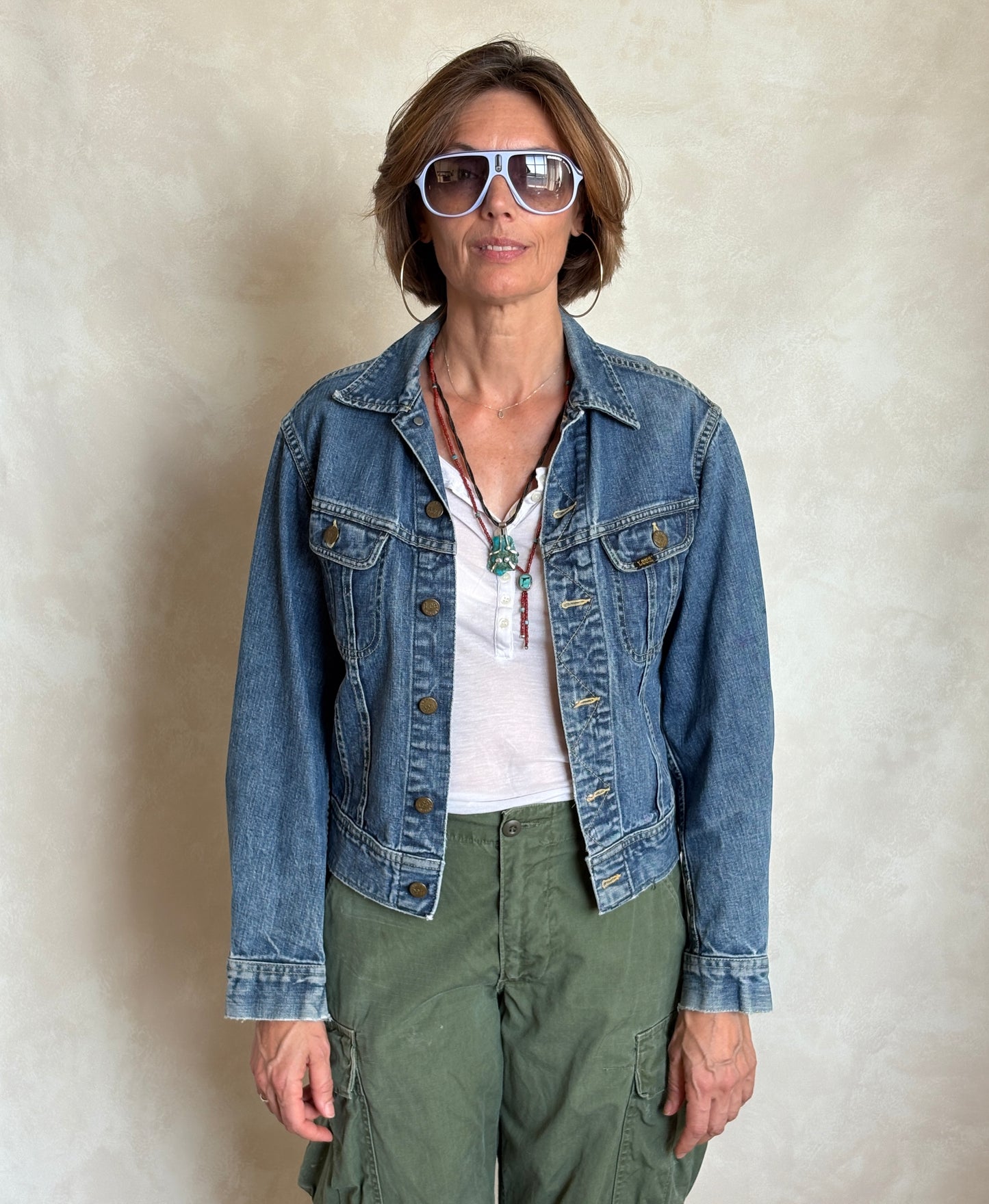 Size 36US / 46EU. Vintage 70s Lee Union Made Denim Shirt – 2 Pockets – Made in USA