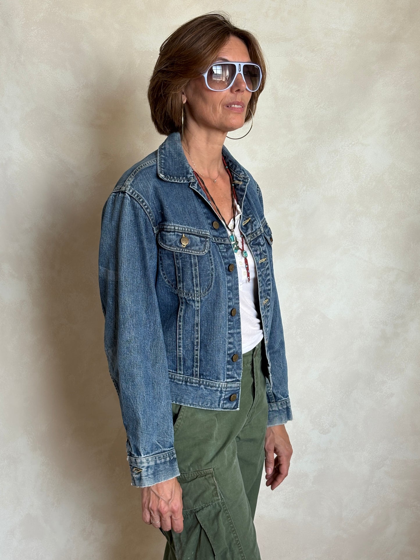 Size 36US / 46EU. Vintage 70s Lee Union Made Denim Shirt – 2 Pockets – Made in USA