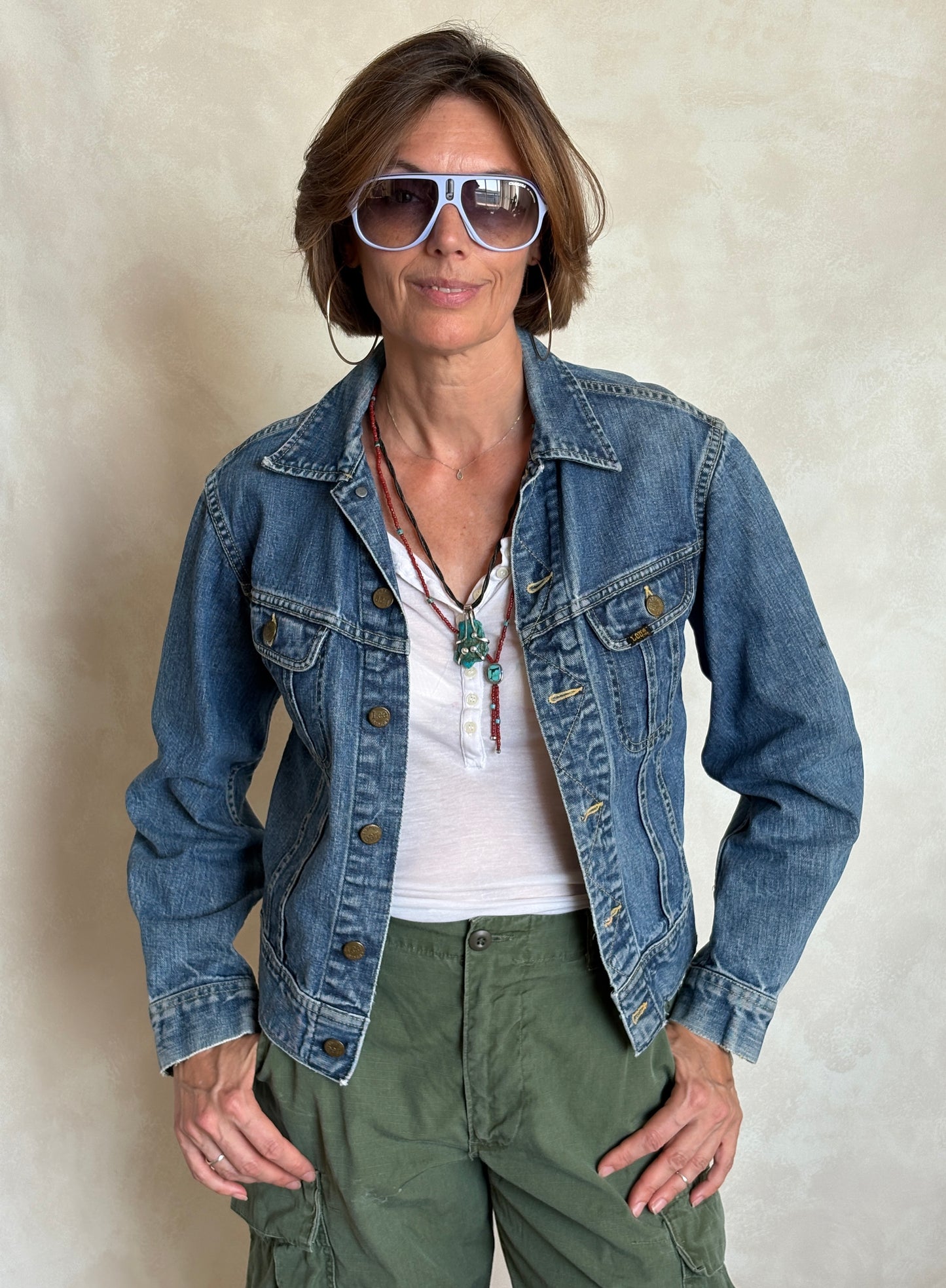 Size 36US / 46EU. Vintage 70s Lee Union Made Denim Shirt – 2 Pockets – Made in USA