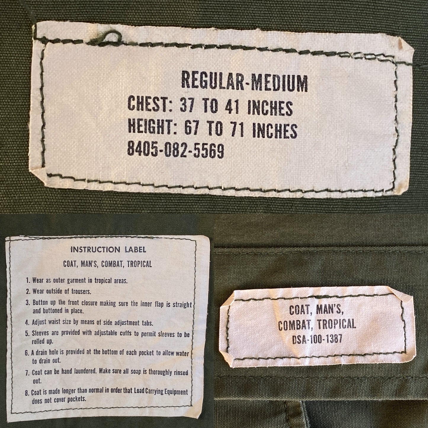 Med reg. Authentic 1966 2nd Pattern US Army Vintage tropical Vietnam  jungle jacket.