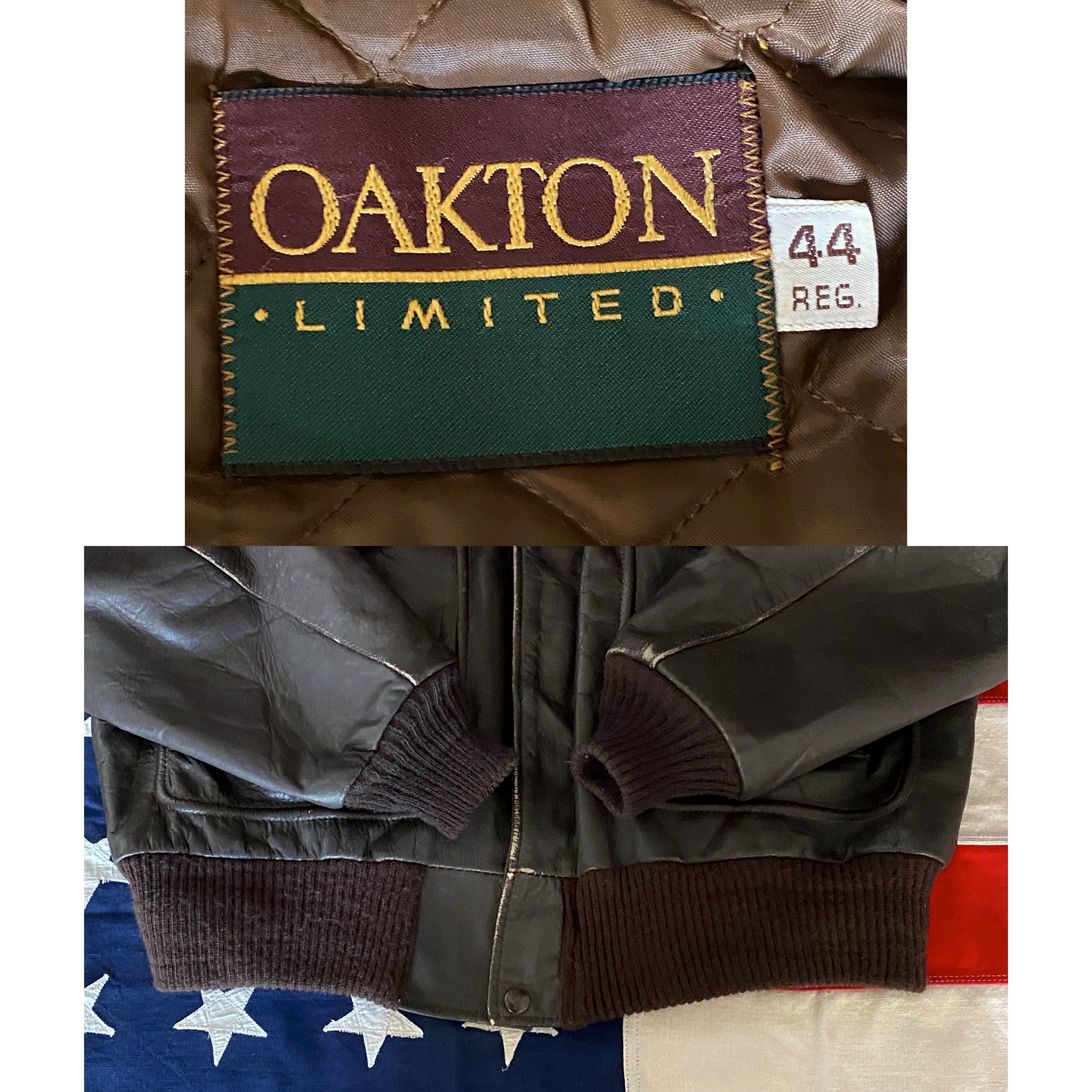 Vintage Aviator Leather Bomber Flight Jacket - Size 44US Reg