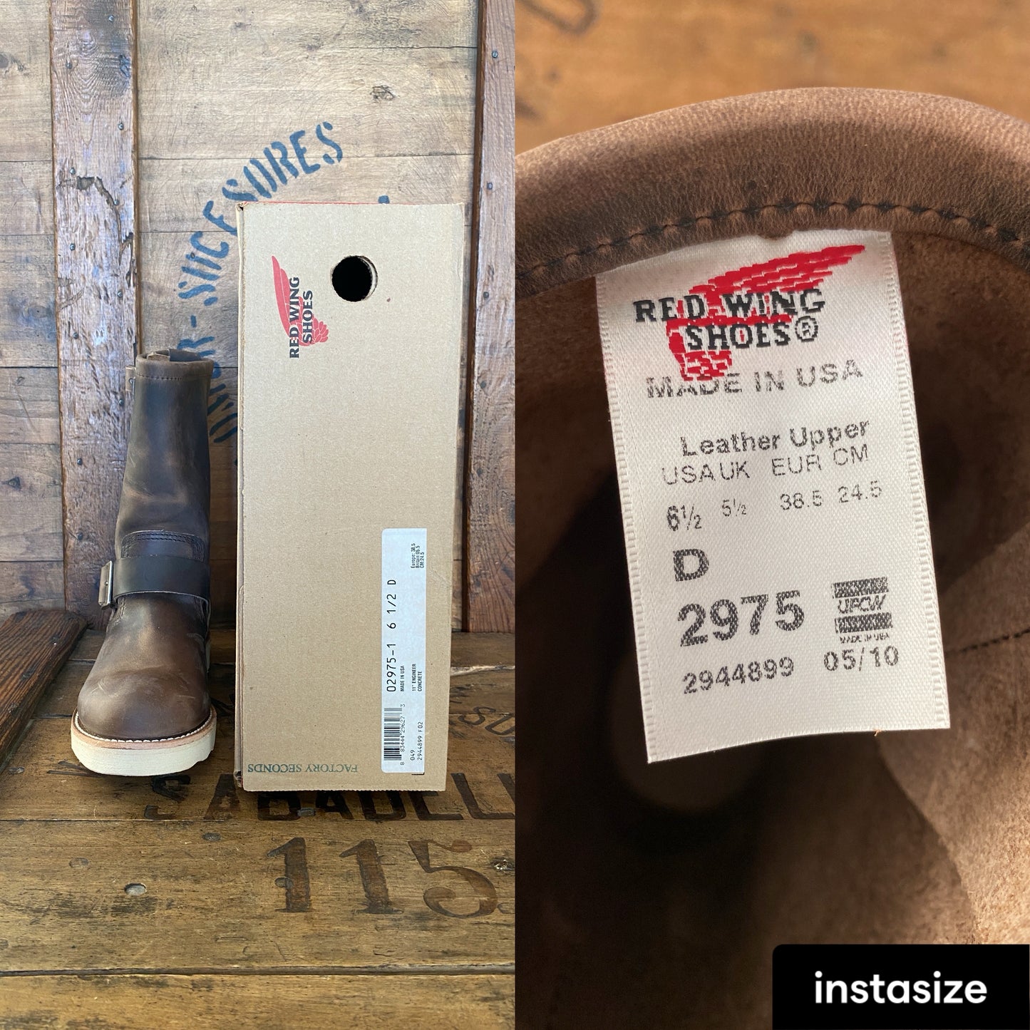 Size 6.5D (38.5 Euro) R W 2975 Heritage Engineer Boots Made In USA (Seconds)