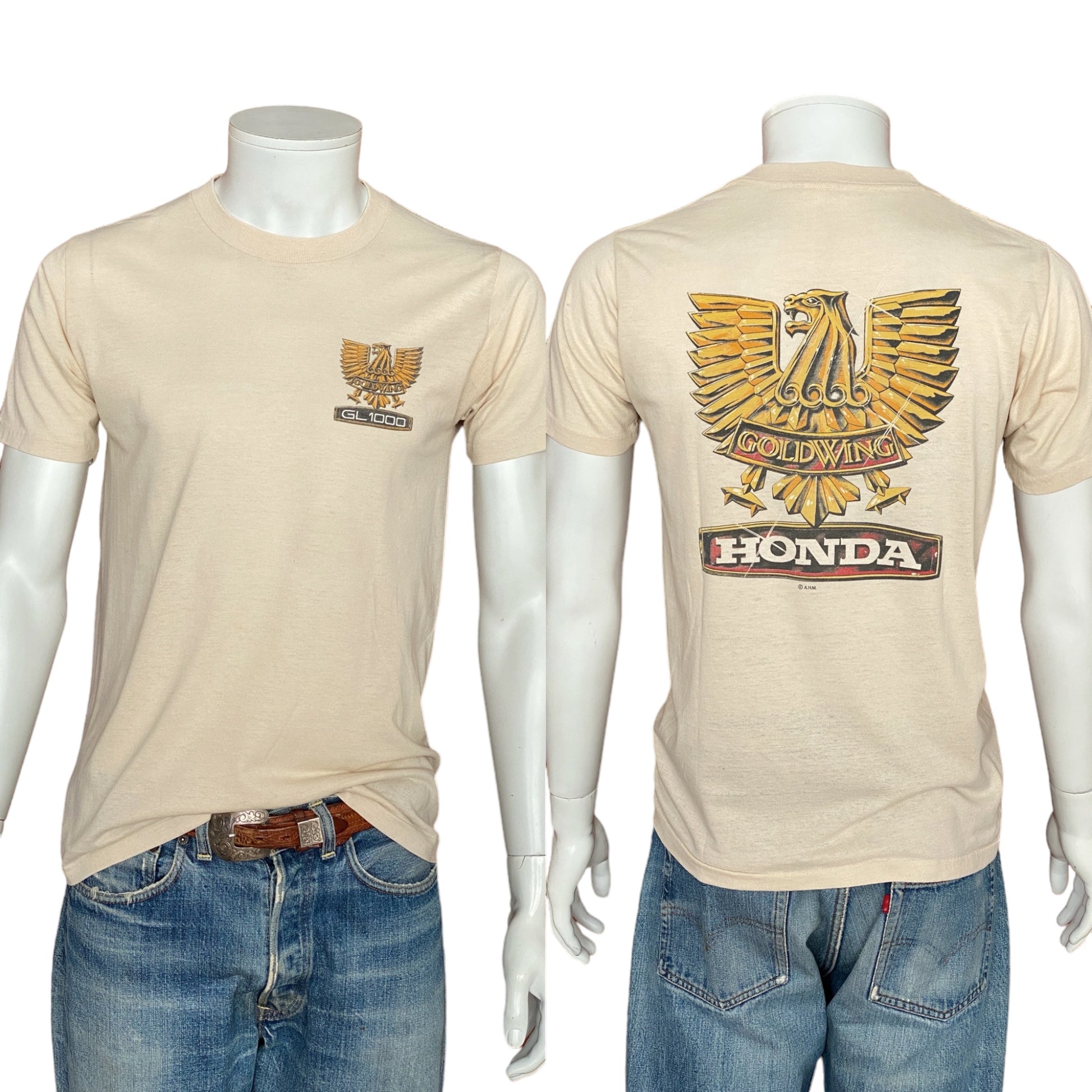 Vintage 80s Honda T-Shirt - Size M | Made in USA | Retro Biker Style
