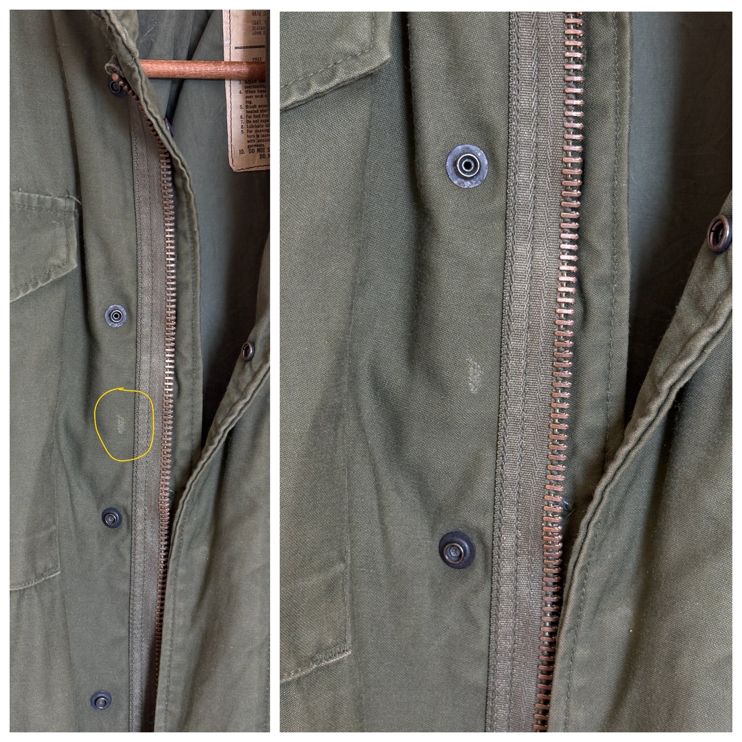 Small Regular – Authentic 1980 US Army M-65 Field Jacket Military by John Ownbey