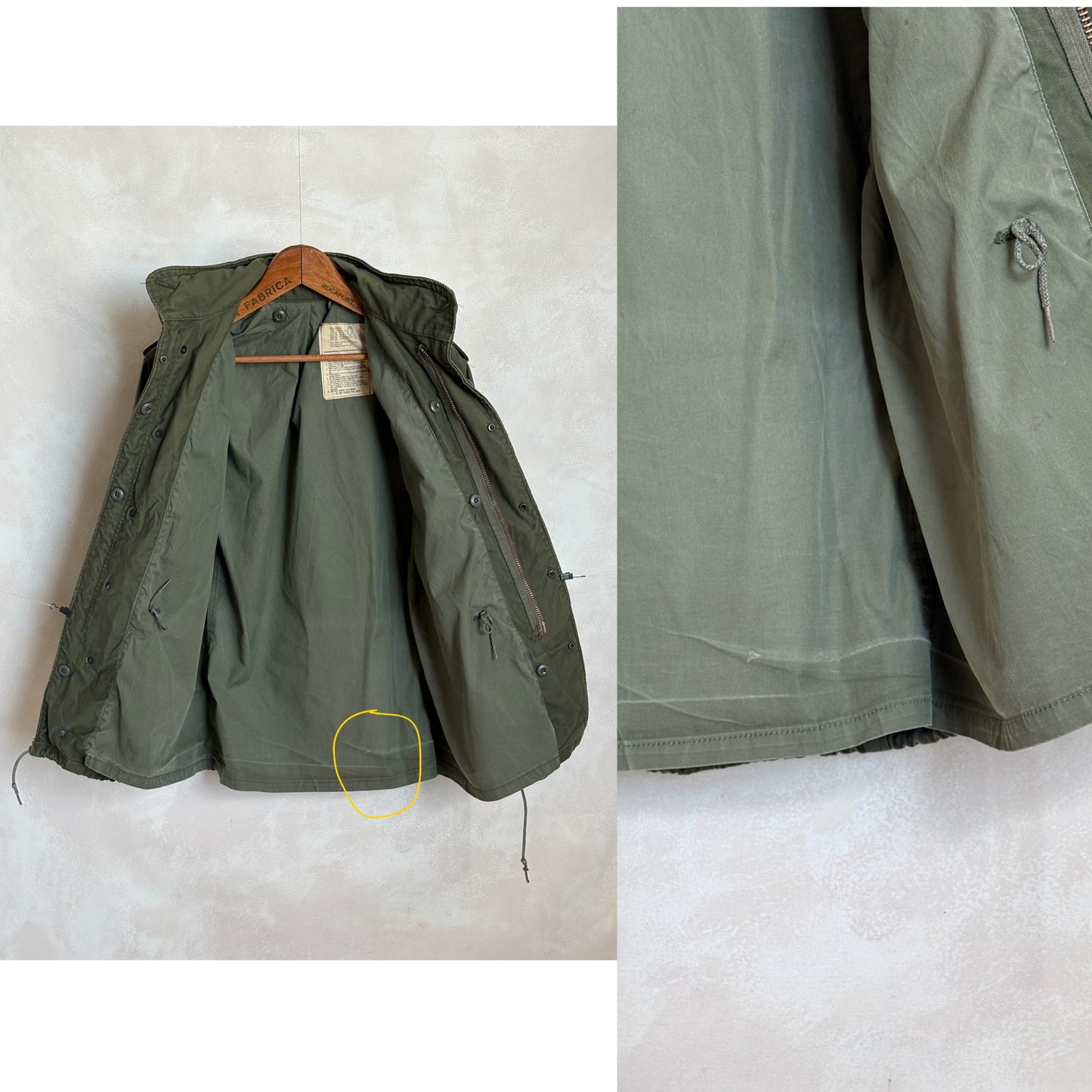 Small Regular – Authentic 1980 US Army M-65 Field Jacket Military by John Ownbey