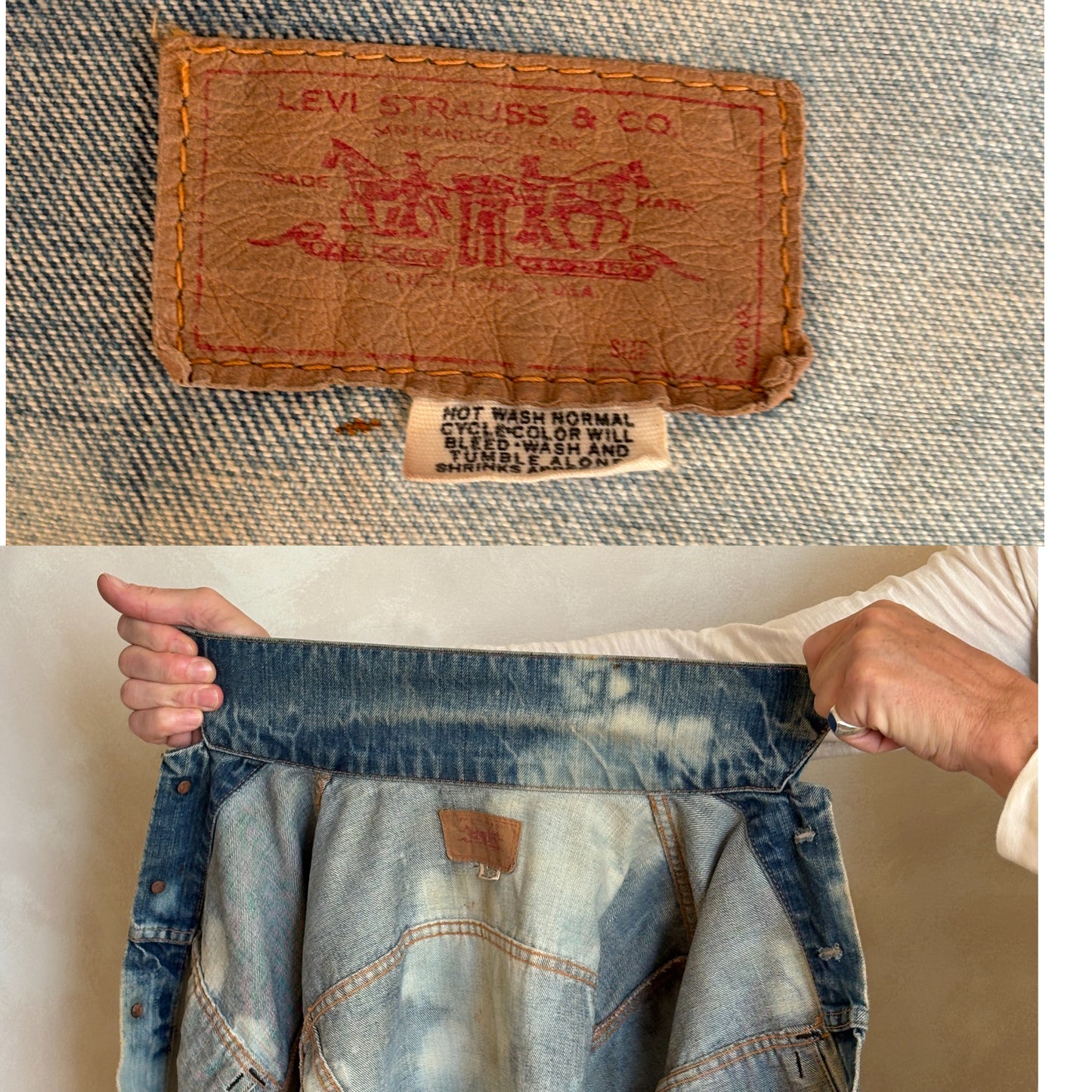 Size 38US / 48EU. Vintage 70s Levi’s Denim Jacket – 2 Pockets – Made in USA
