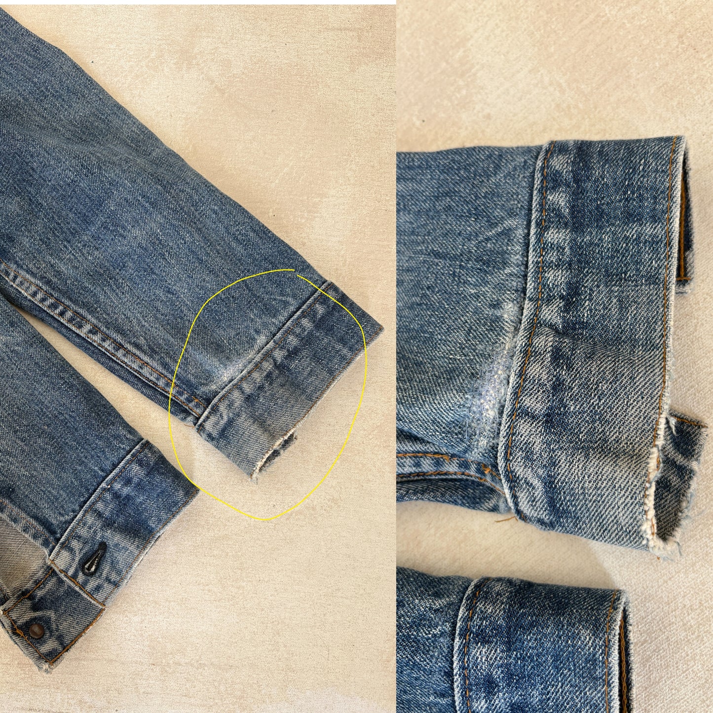 Size 42US / 52EU. Vintage late 70s 70505 Levis 2 pockets made in USA
