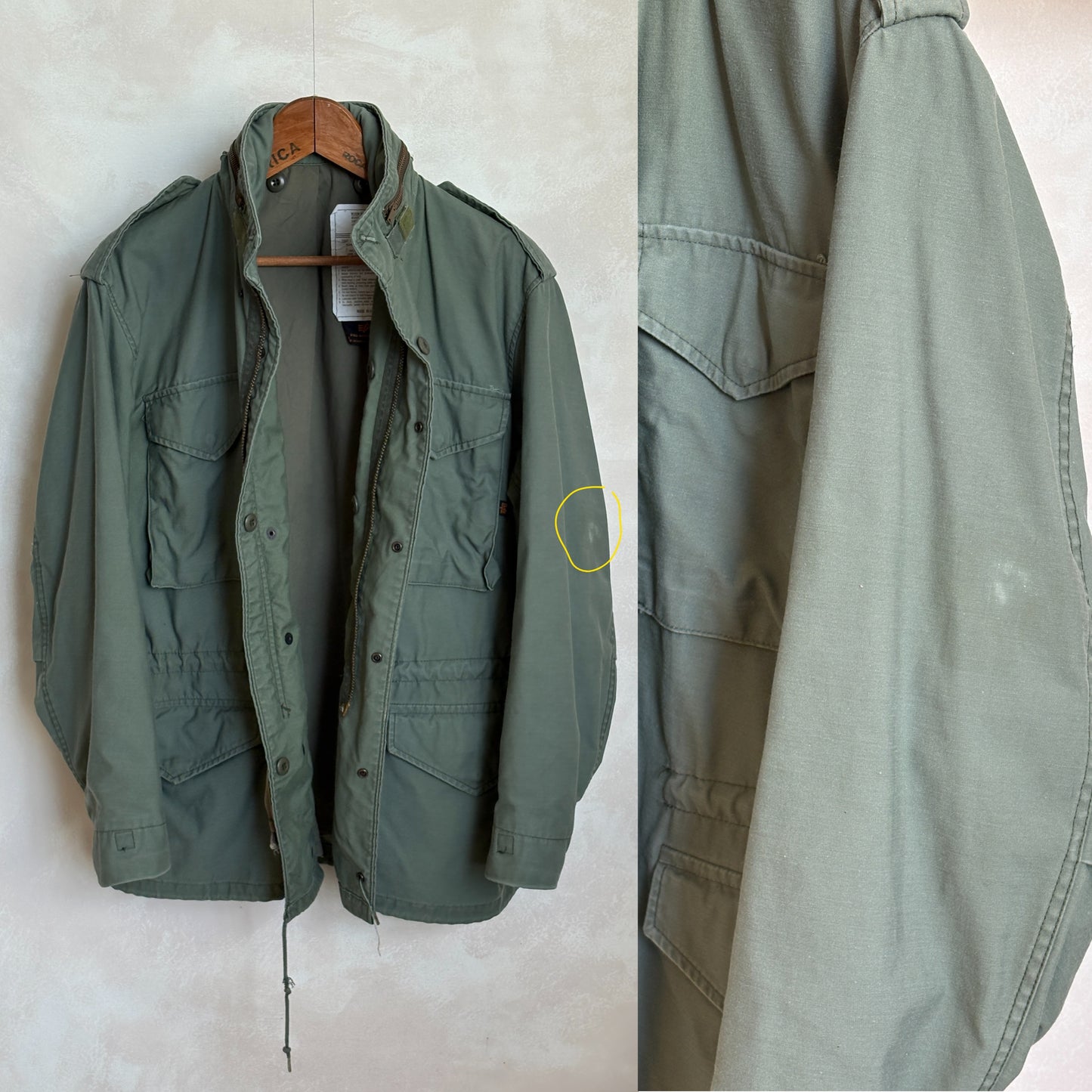 Medium Reg. Alpha Industries M-65 field jacket Military style (Made for civilians )