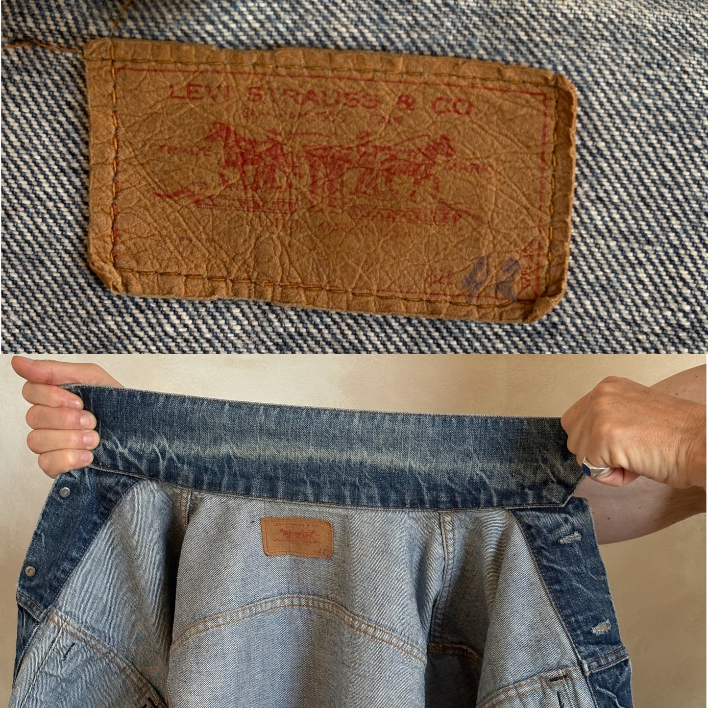 Size 42US / 52EU . Vintage 70s Levis single stitch jacket Made in USA.