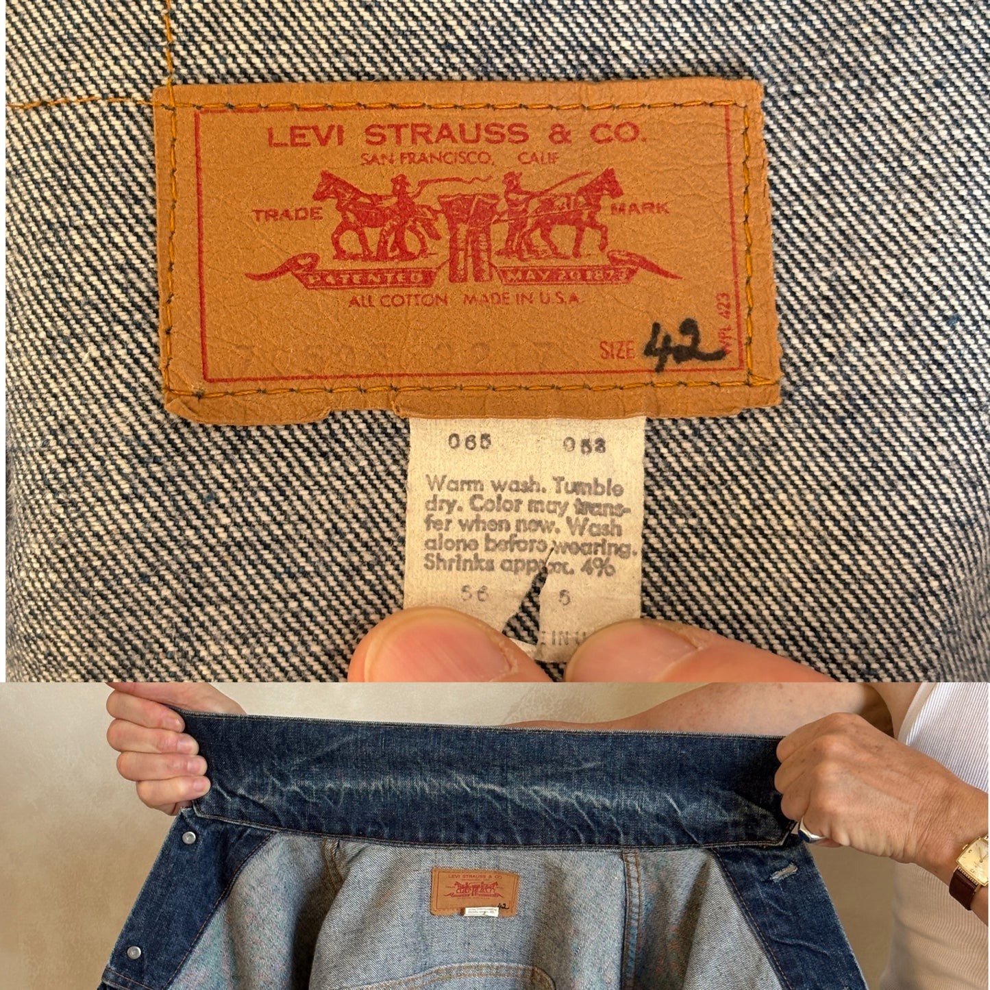 Size 42US / 52EU . Vintage 70s Levis jacket Made in USA.