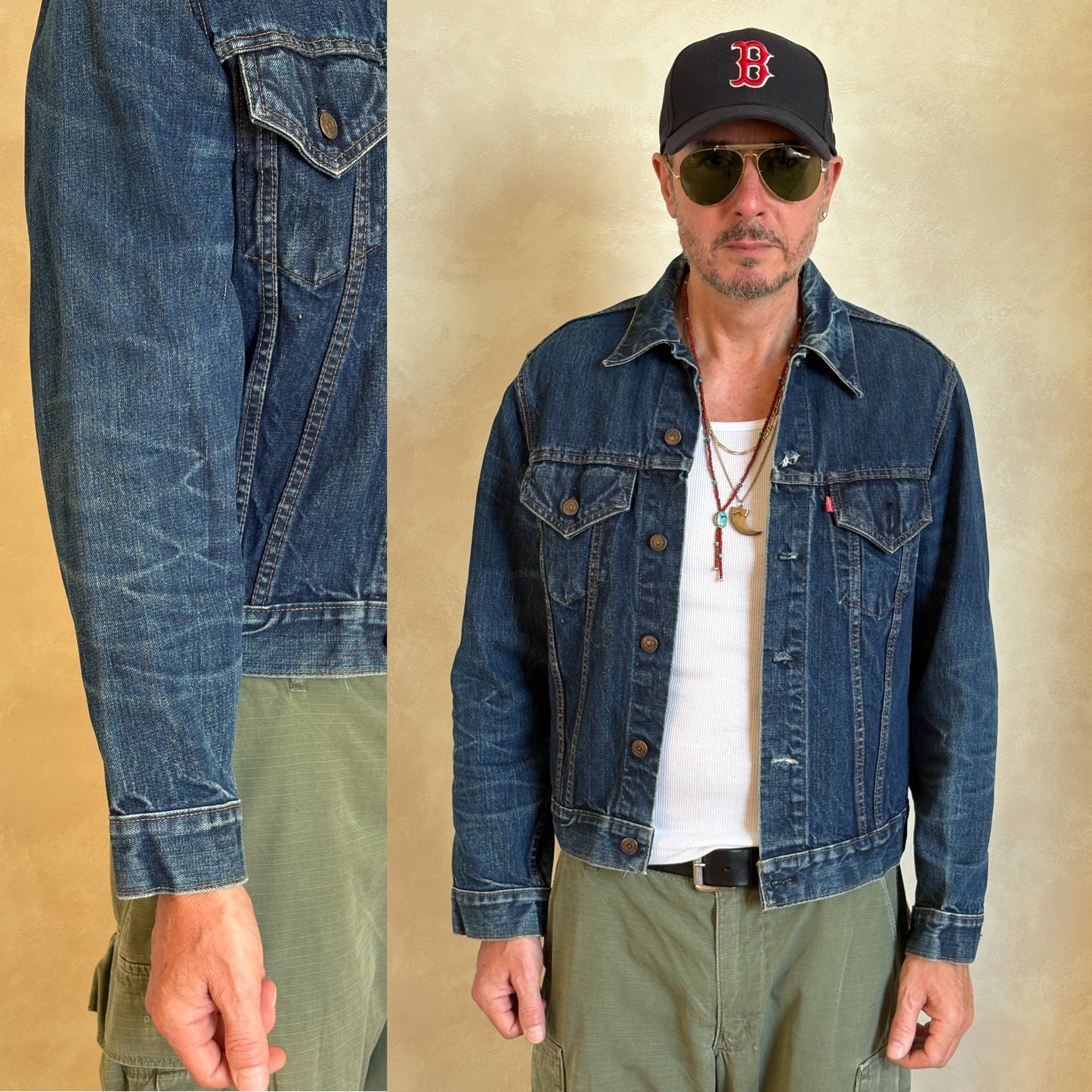 Size 42US / 52EU . Vintage 70s Levis single stitch jacket Made in USA.