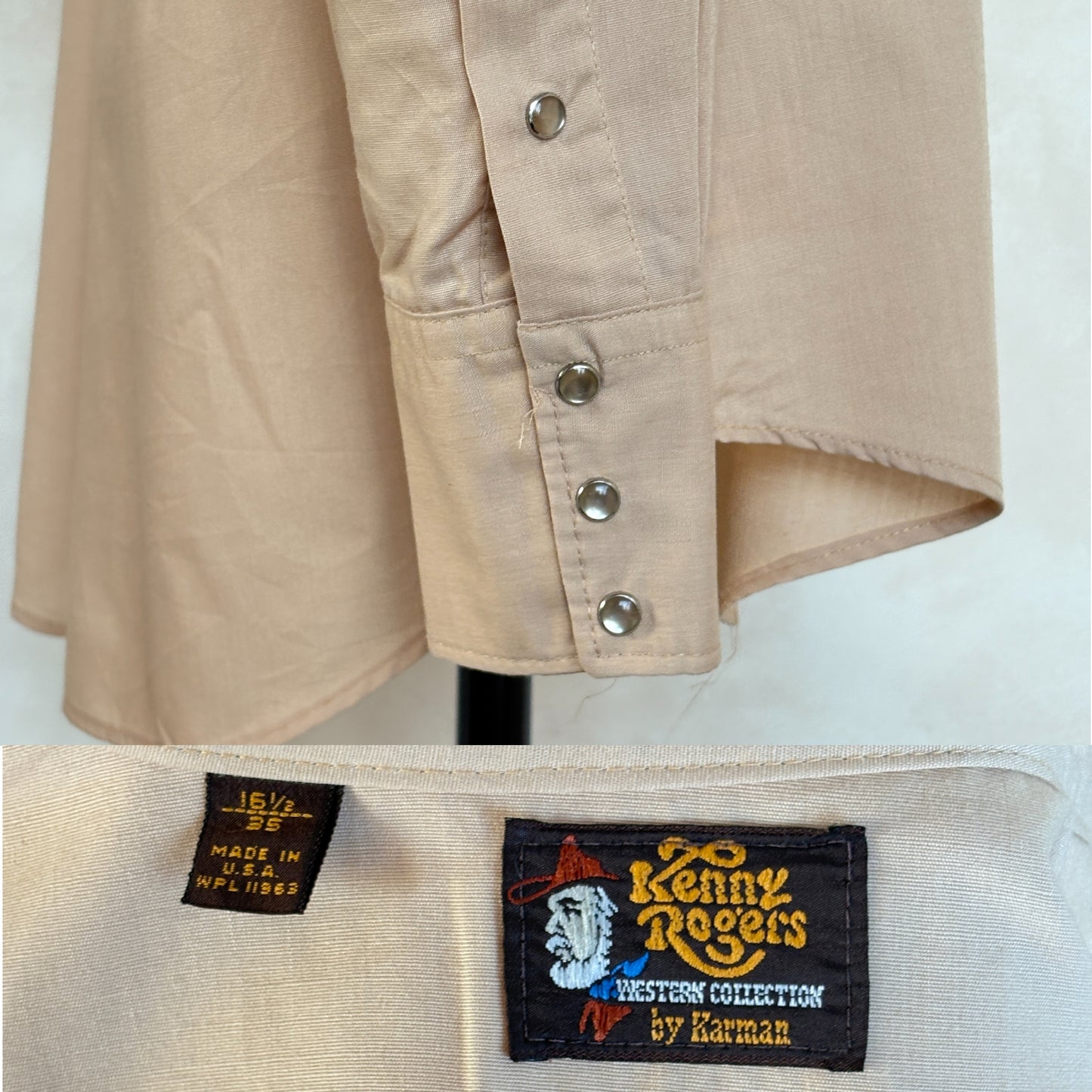 Size M. Authentic 70’s H Kenny Rogers embroidered shirt Western Shirt