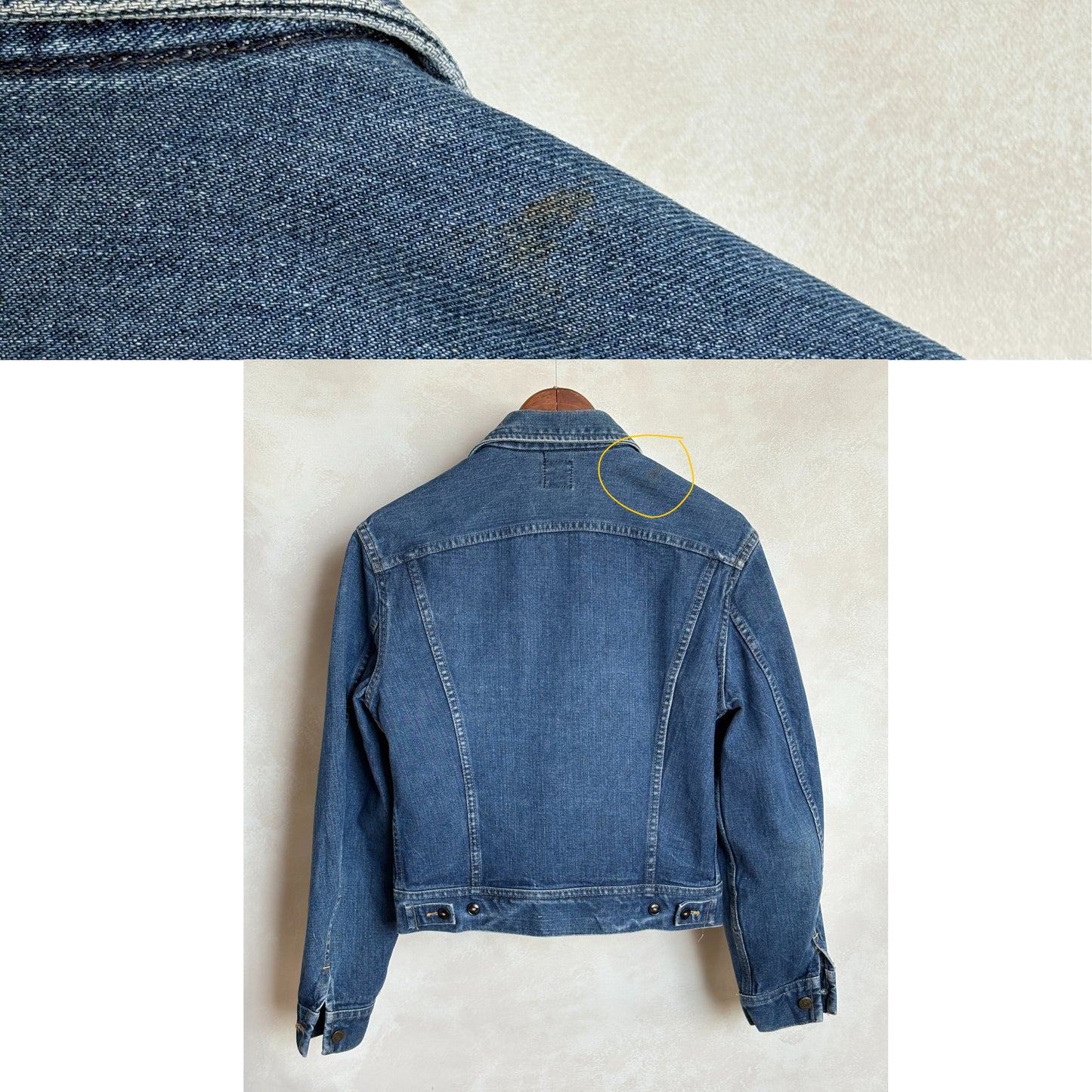 Size 38US / 48EU . Vintage 80s Lee Denim Jacket – 2 Pockets – Made in USA