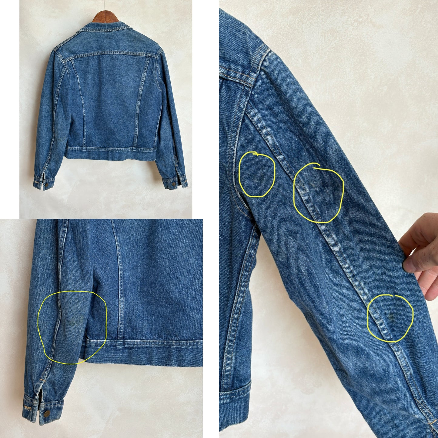Size 36US / 46EU .  Vintage 80s Lee Denim Jacket – 2 Pockets – Made in USA