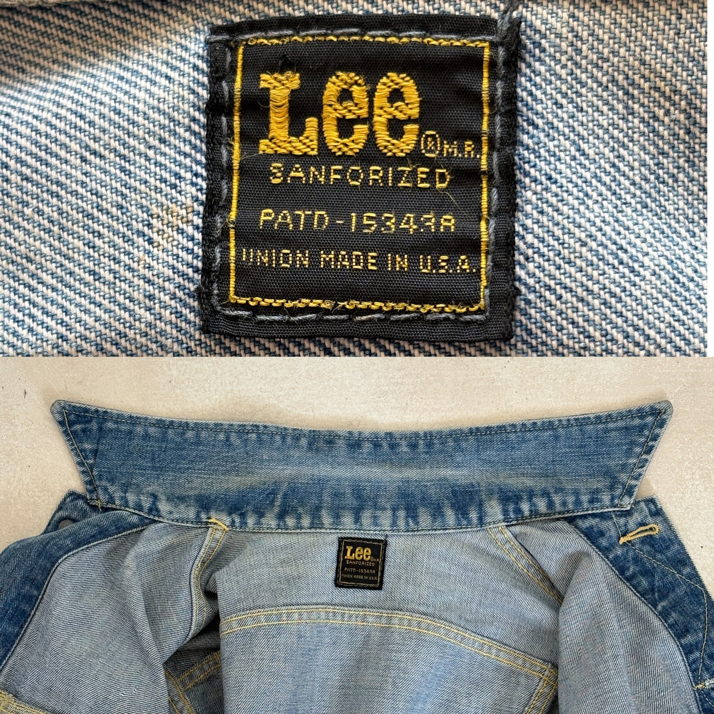Size 34US / 44EU. Vintage 80s Lee Union Made Denim Shirt – 2 Pockets – Made in USA