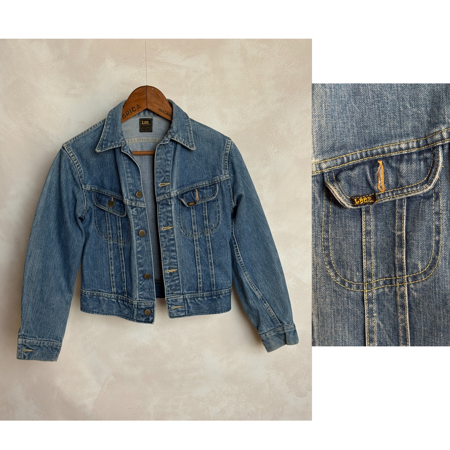 Size 34US / 44EU. Vintage 80s Lee Union Made Denim Shirt – 2 Pockets – Made in USA