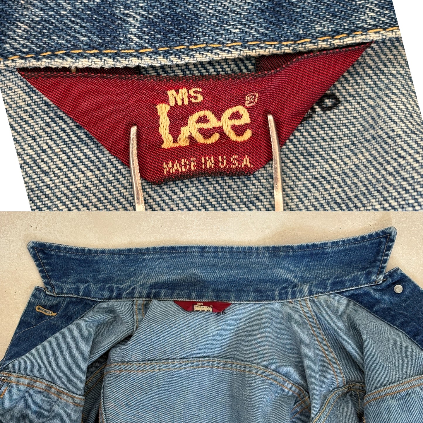 Size 34US / 44EU .Vintage 80s Lee Denim Jacket – 4 Pockets – Made in USA