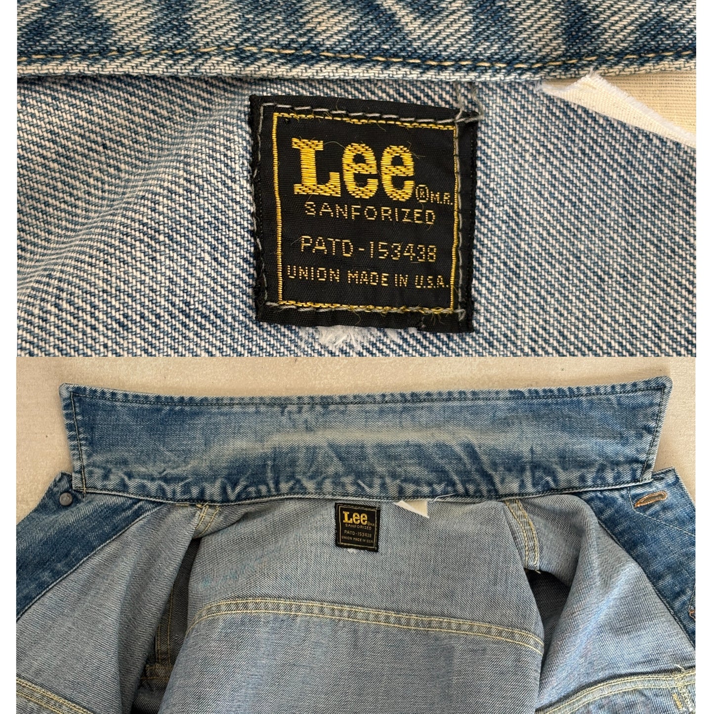 Size 38/40US . Vintage 70s Lee Union Made Denim Shirt – 2 Pockets – Made in USA
