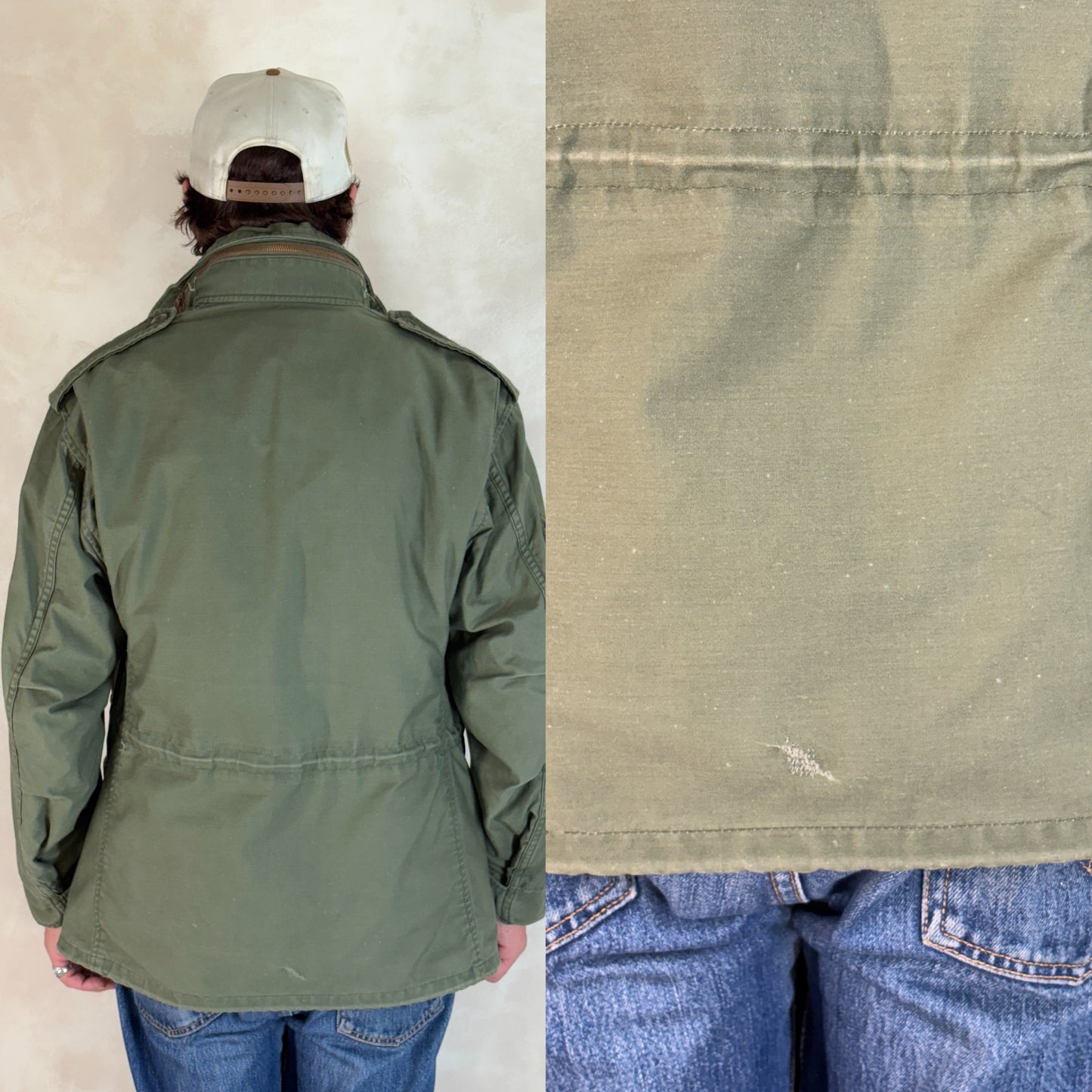 Med Short. Authentic 1978 US Air Force M-65 field jacket Made by John Ownbey