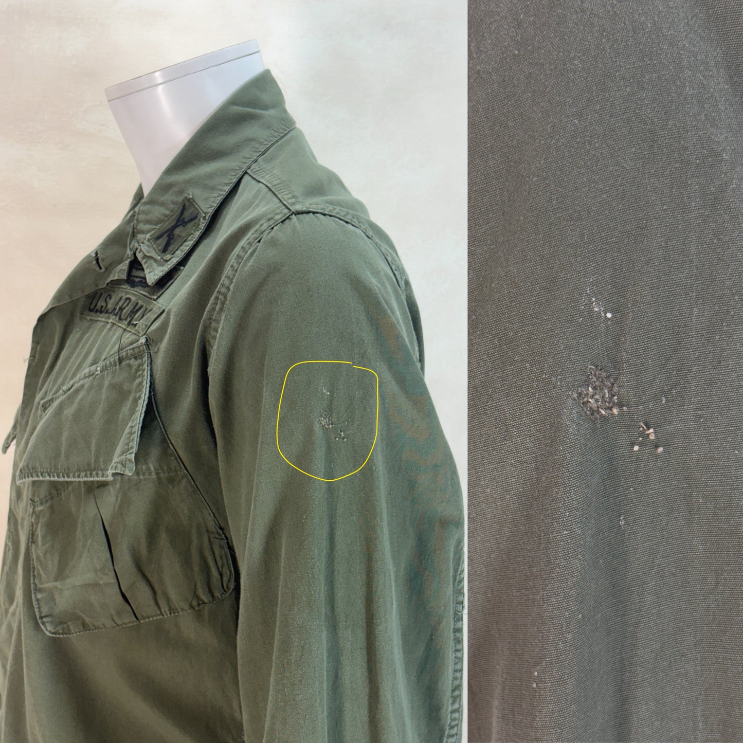 Small Reg. Authentic 1966/67 US Army vintage Vietnam jungle jacket.