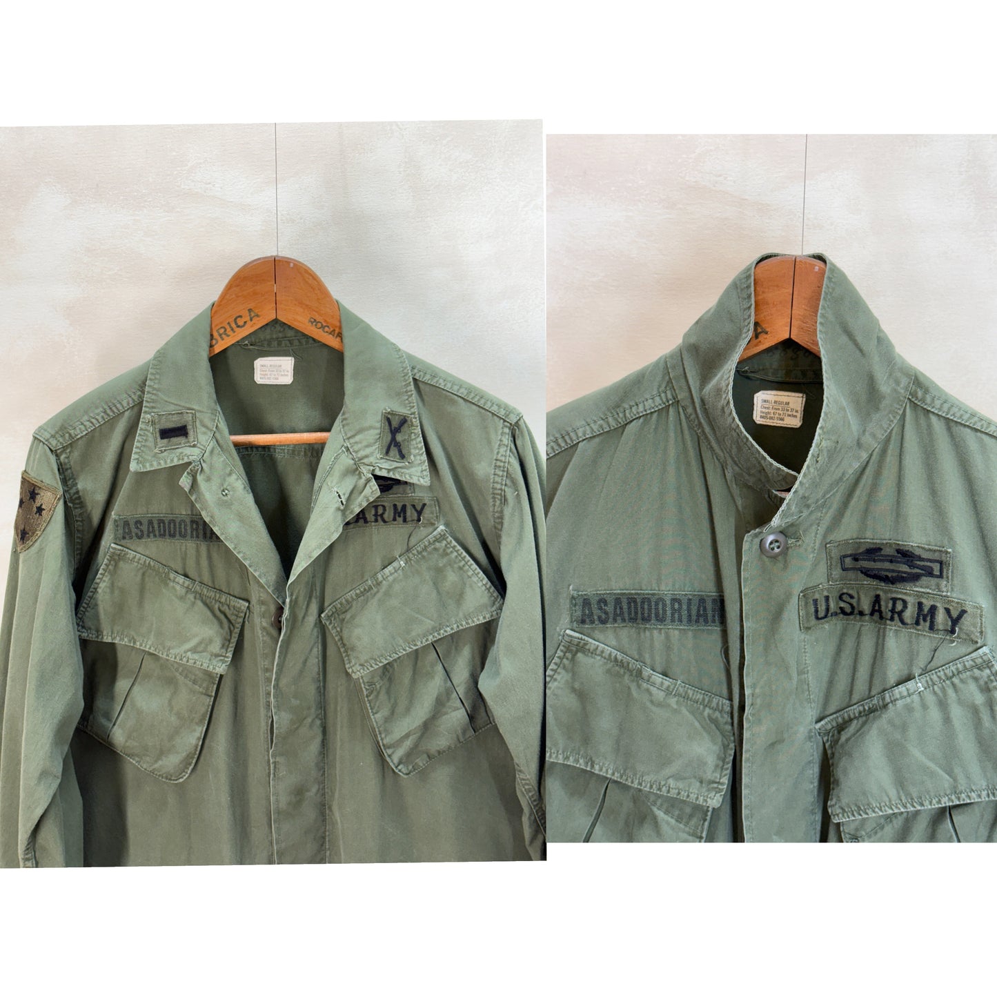 Small Reg. Authentic 1966/67 US Army vintage Vietnam jungle jacket.