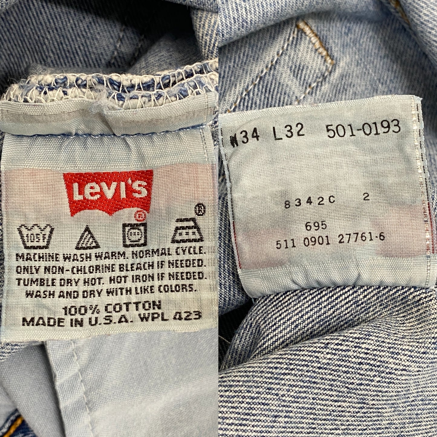 34X32 Levi's 501 Vintage Denim Jeans Made in USA