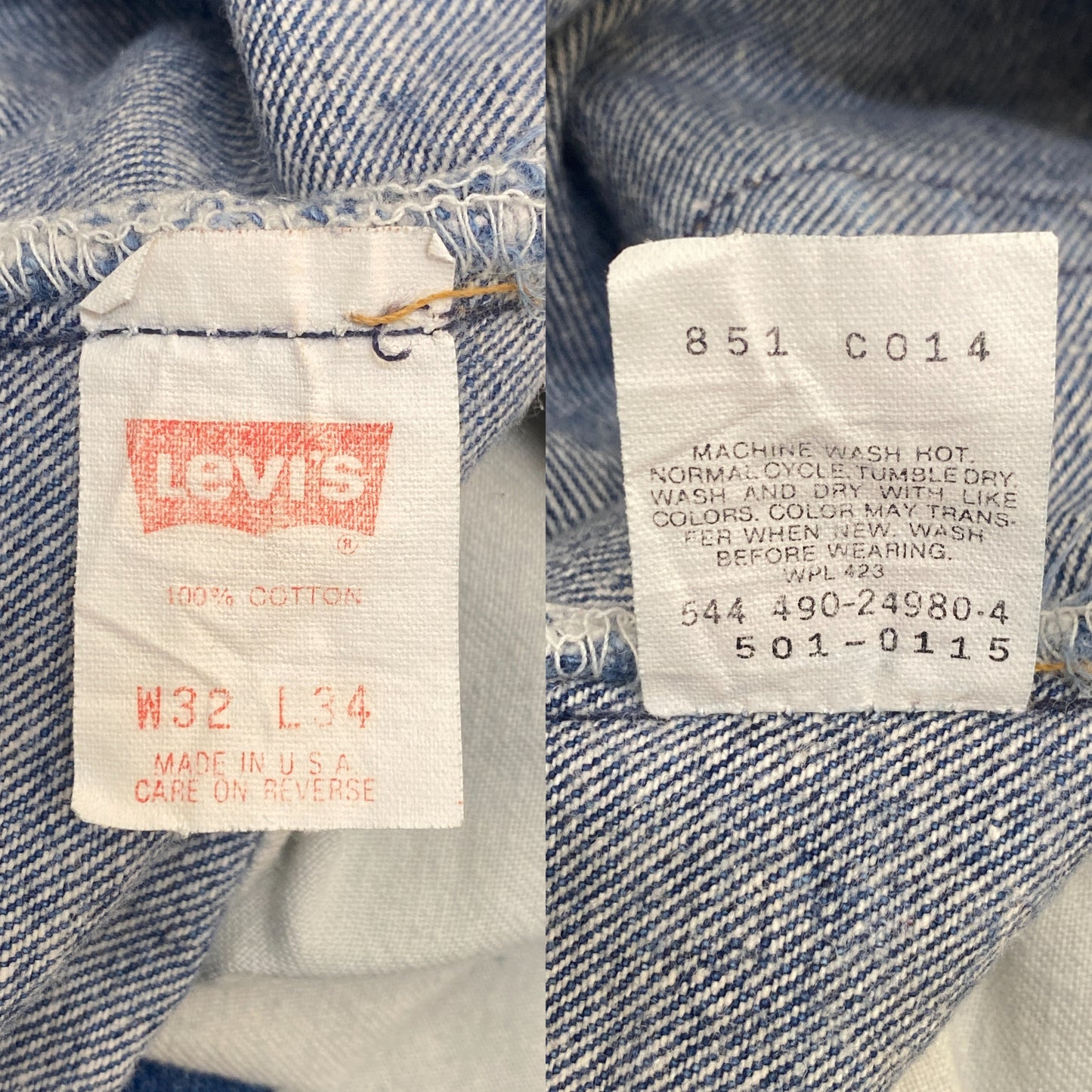 32X34 Levi's 501 Vintage Denim Jeans Made in USA