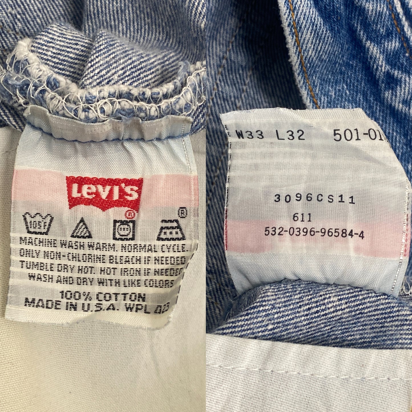 33X32 Levi's 501 Vintage Denim Jeans Made in USA