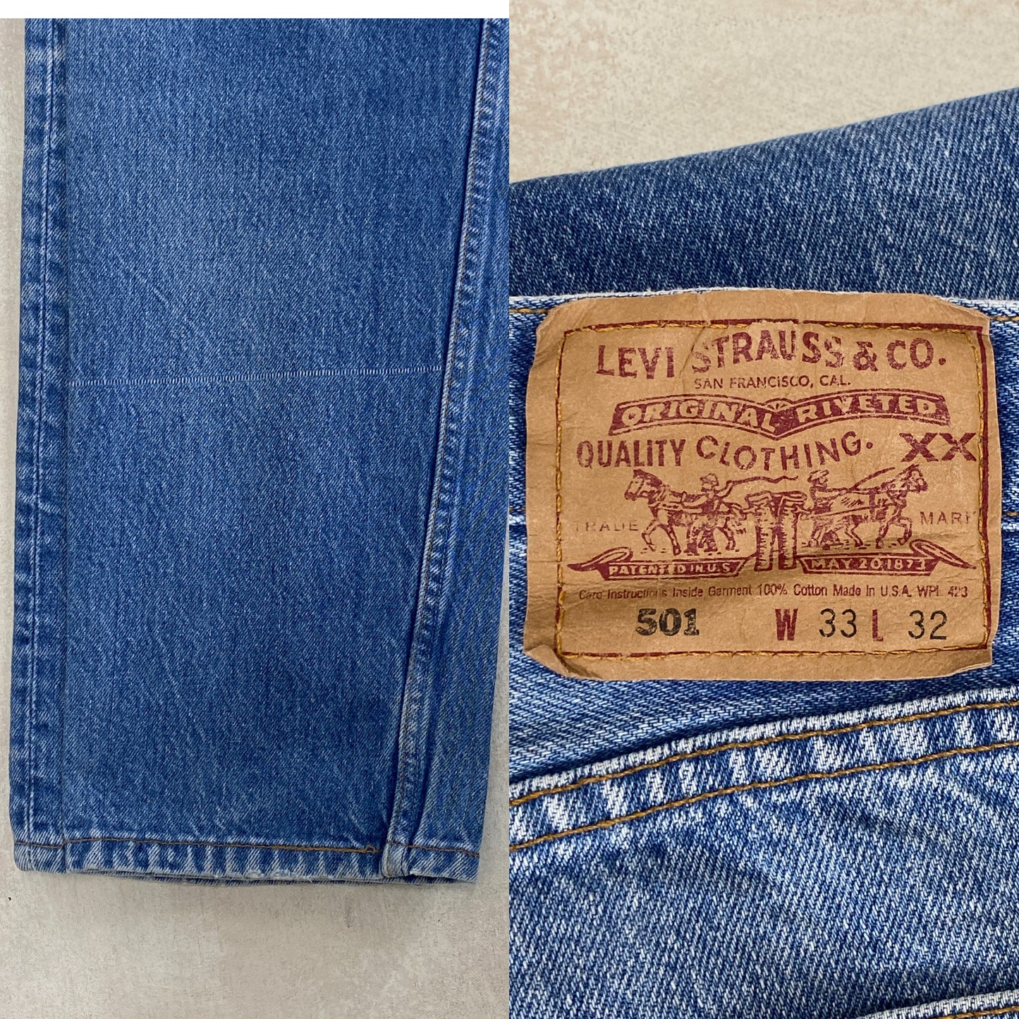 33X32 Levi's 501 Vintage Denim Jeans Made in USA