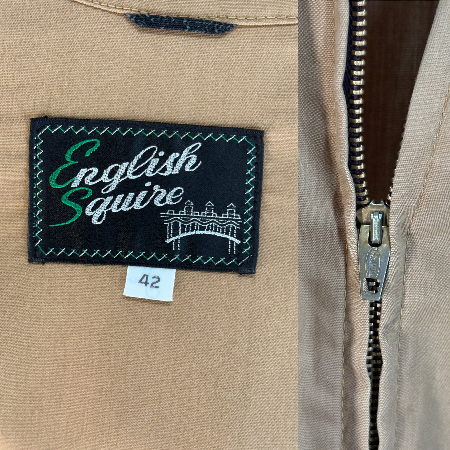 Size 42US / 52EU , 70s Light jacket made by English Squire  .