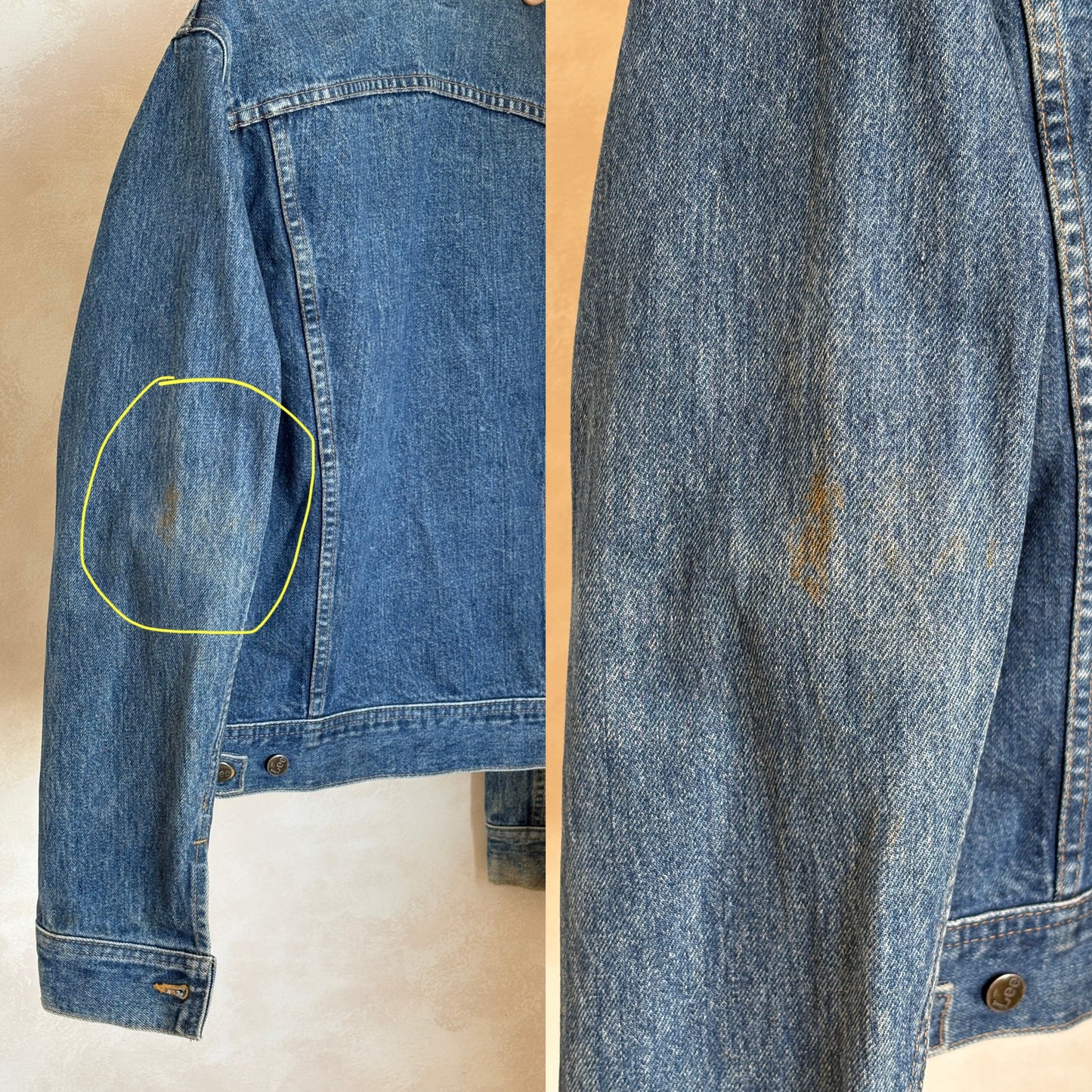 Size 40L US / 50L EU. Vintage 80s Lee Denim Jacket – 2 Chest Pockets – Made in Canada
