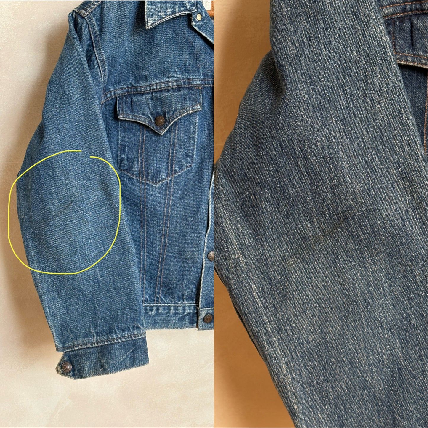 Size 34/36 .Vintage 70s Levi’s Denim Jacket – 2 Pockets – Made in USA