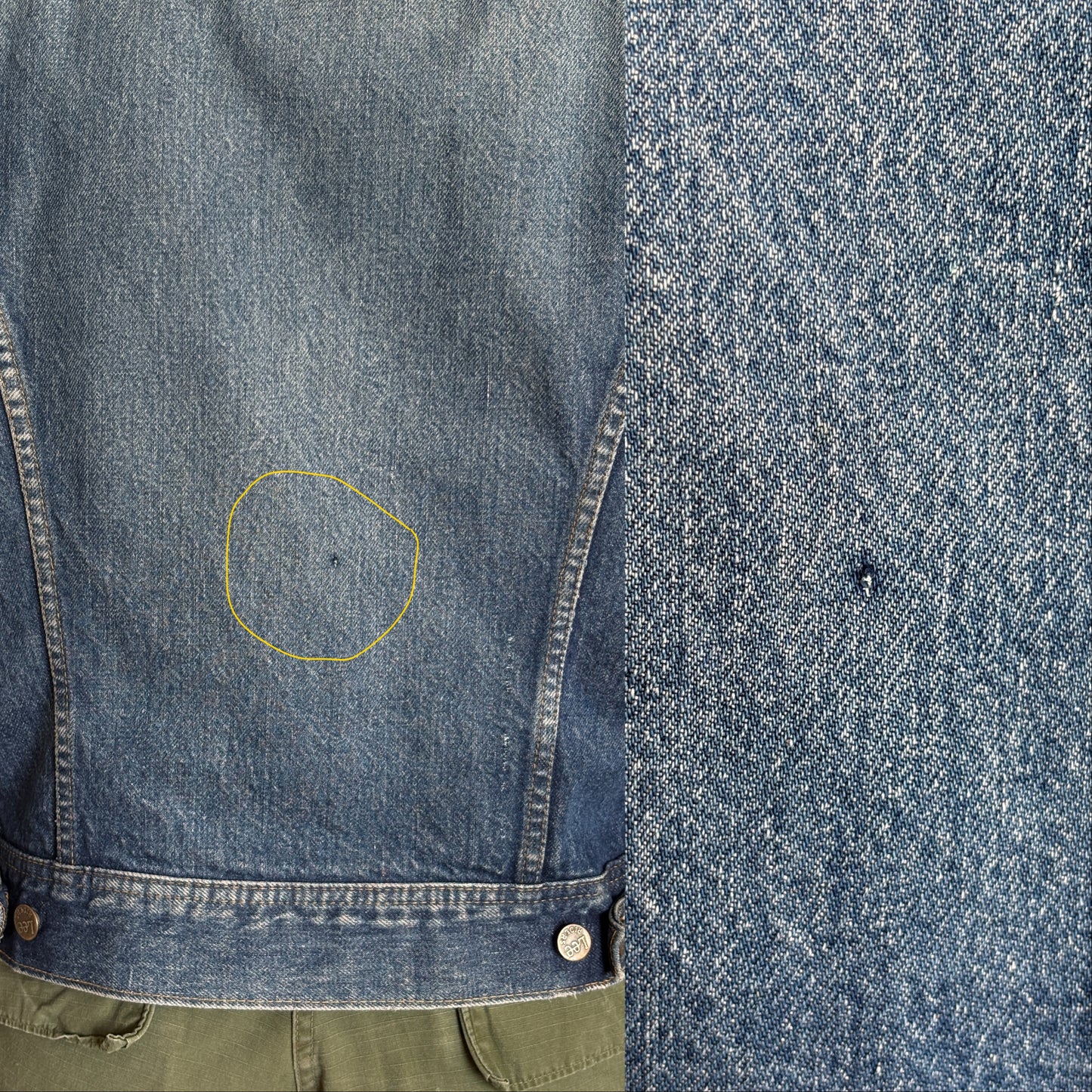 Size 34-36US / 44-46EU .  Vintage 80s Lee Denim Jacket – 2 Pockets – Made in USA