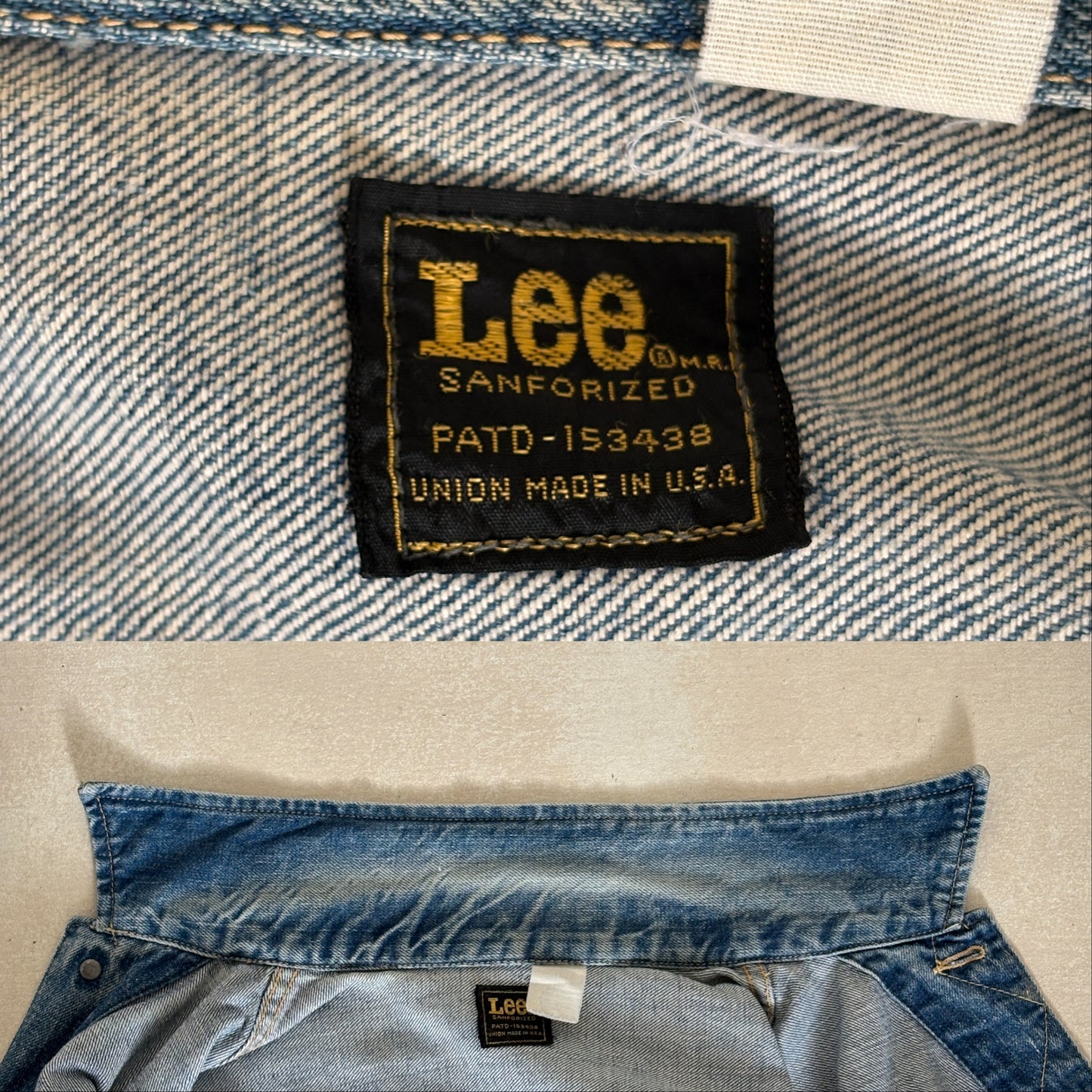 Size: 36US / 46EU Vintage 70s Lee Union Made Denim Shirt – 2 Pockets – Made in USA