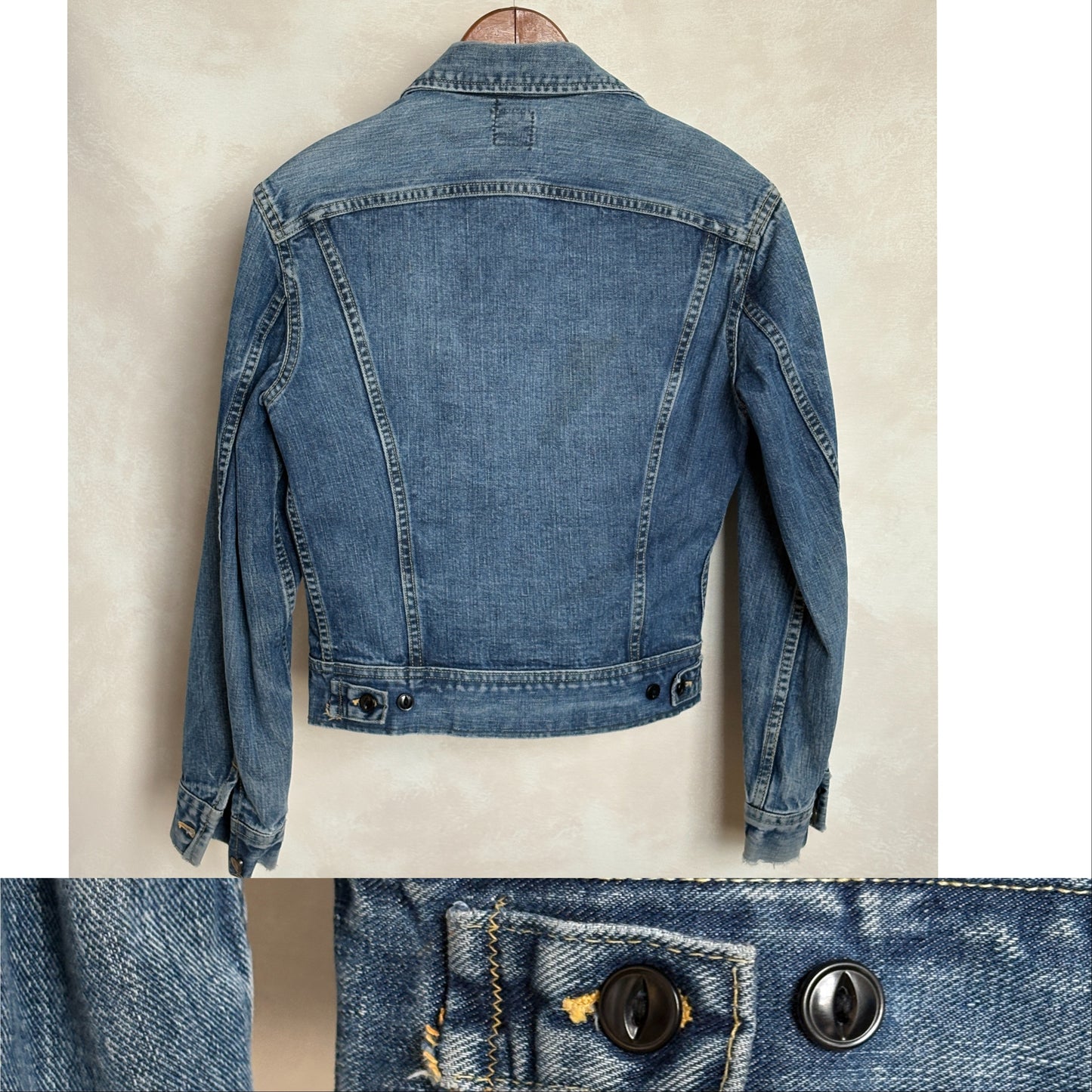 Size 36US / 46EU. Vintage 70s Lee Union Made Denim Shirt – 2 Pockets – Made in USA