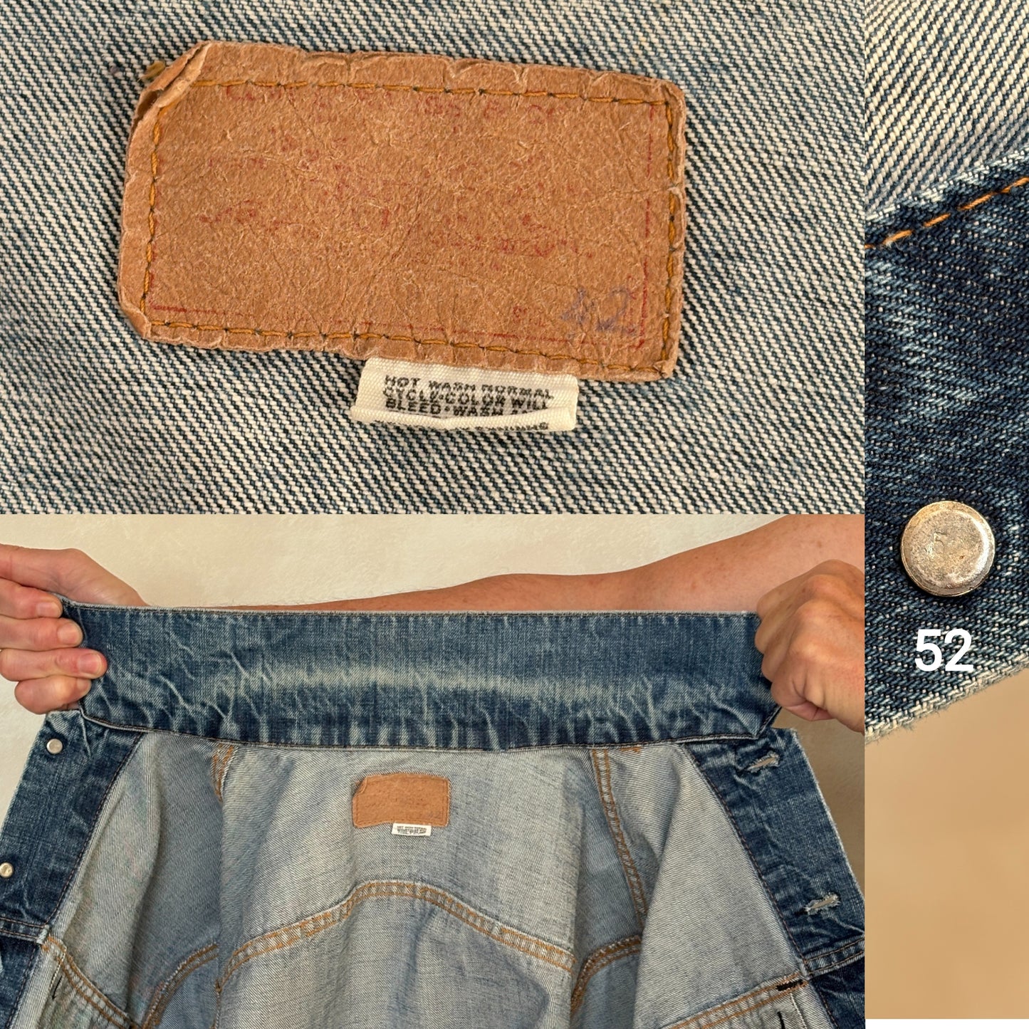 Size 42US / 52EU. Vintage Early 70s 2 pocket Levi’s Denim Jacket 70505 – Single Stitch, Made in USA