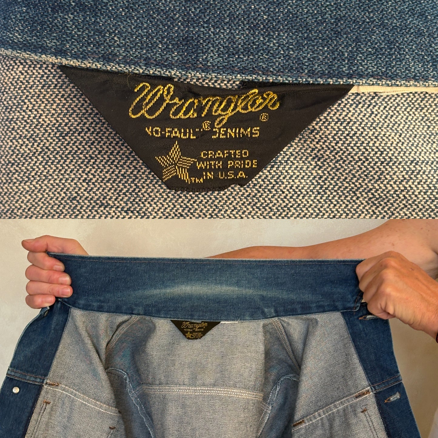 Size 38US / 48EU Authentic 80s Wrangler denim jacket -4 pockets- Made in the USA
