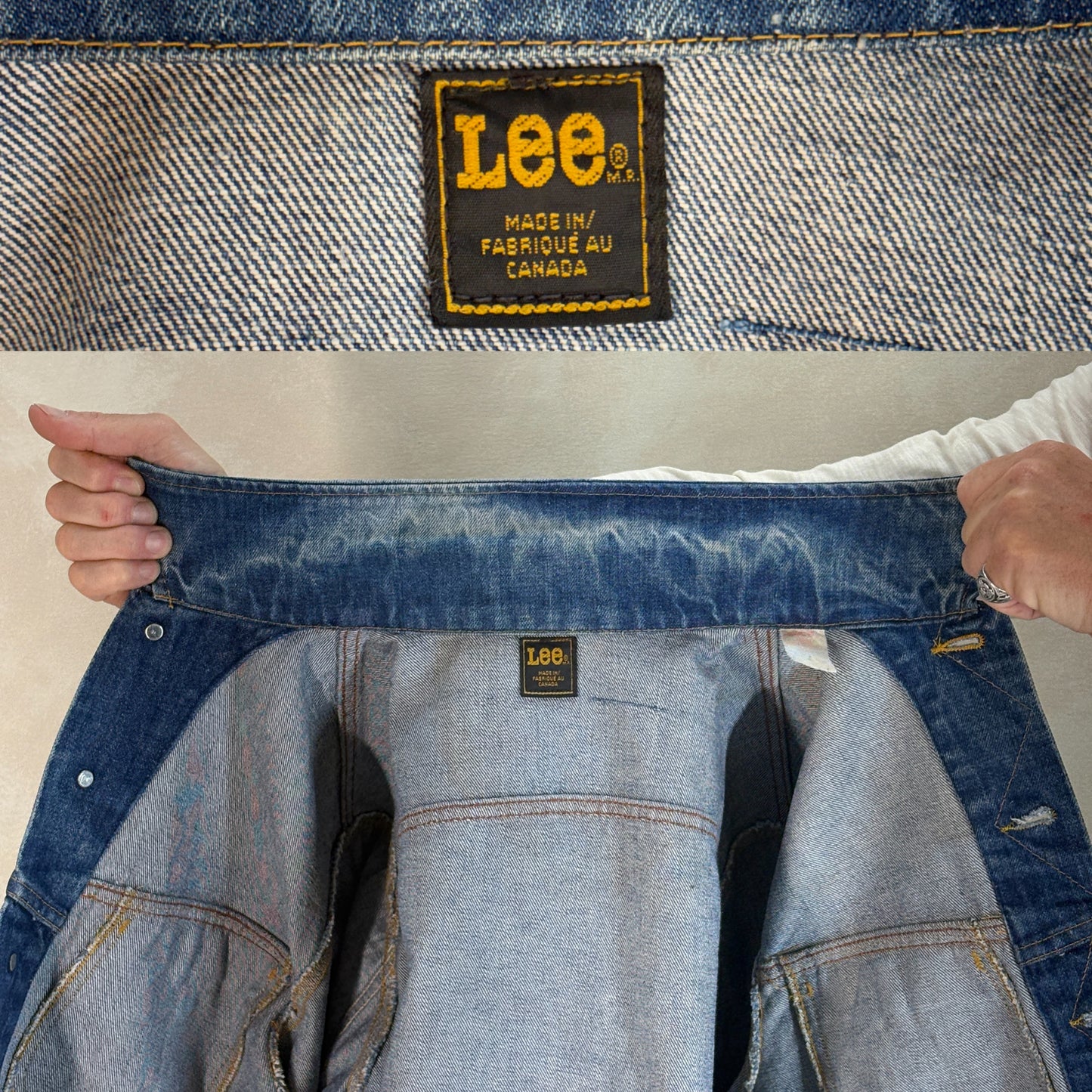 Size 42-44US / 52-54EU. Authentic 1970s Lee Denim Jacket – Made in USA – Two Chest Pockets