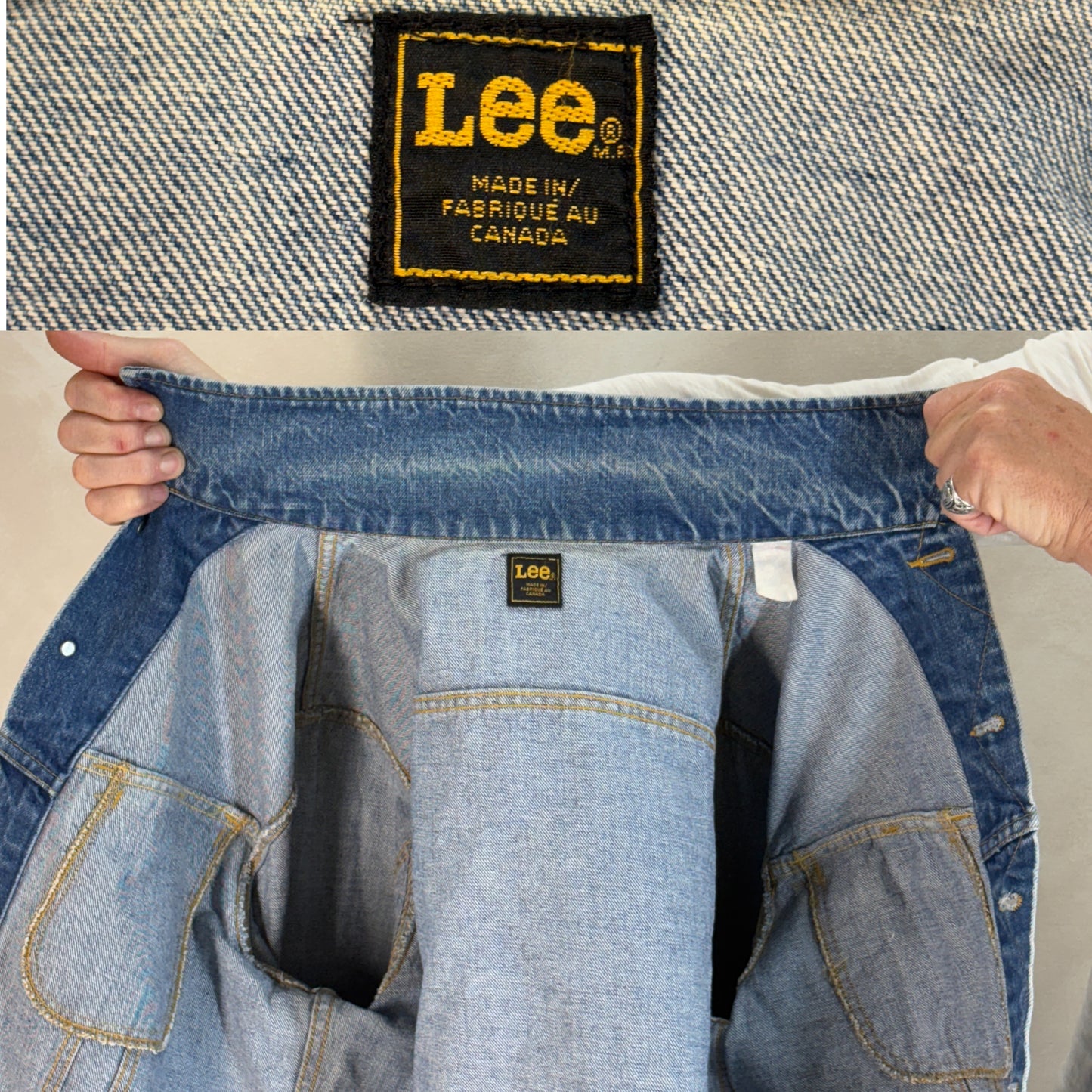Size 42US / 52EU. Vintage 1970s Lee Denim Jacket – 2 Chest Pockets – Made in Canada