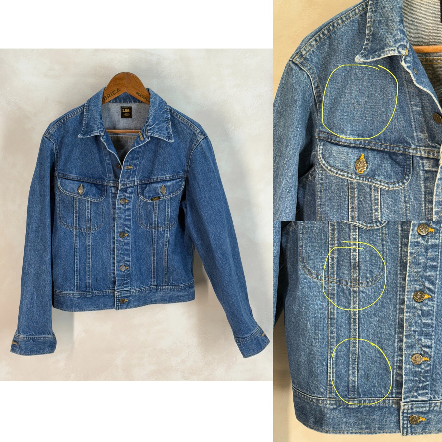 Size 42US / 52EU. Vintage 1970s Lee Denim Jacket – 2 Chest Pockets – Made in Canada