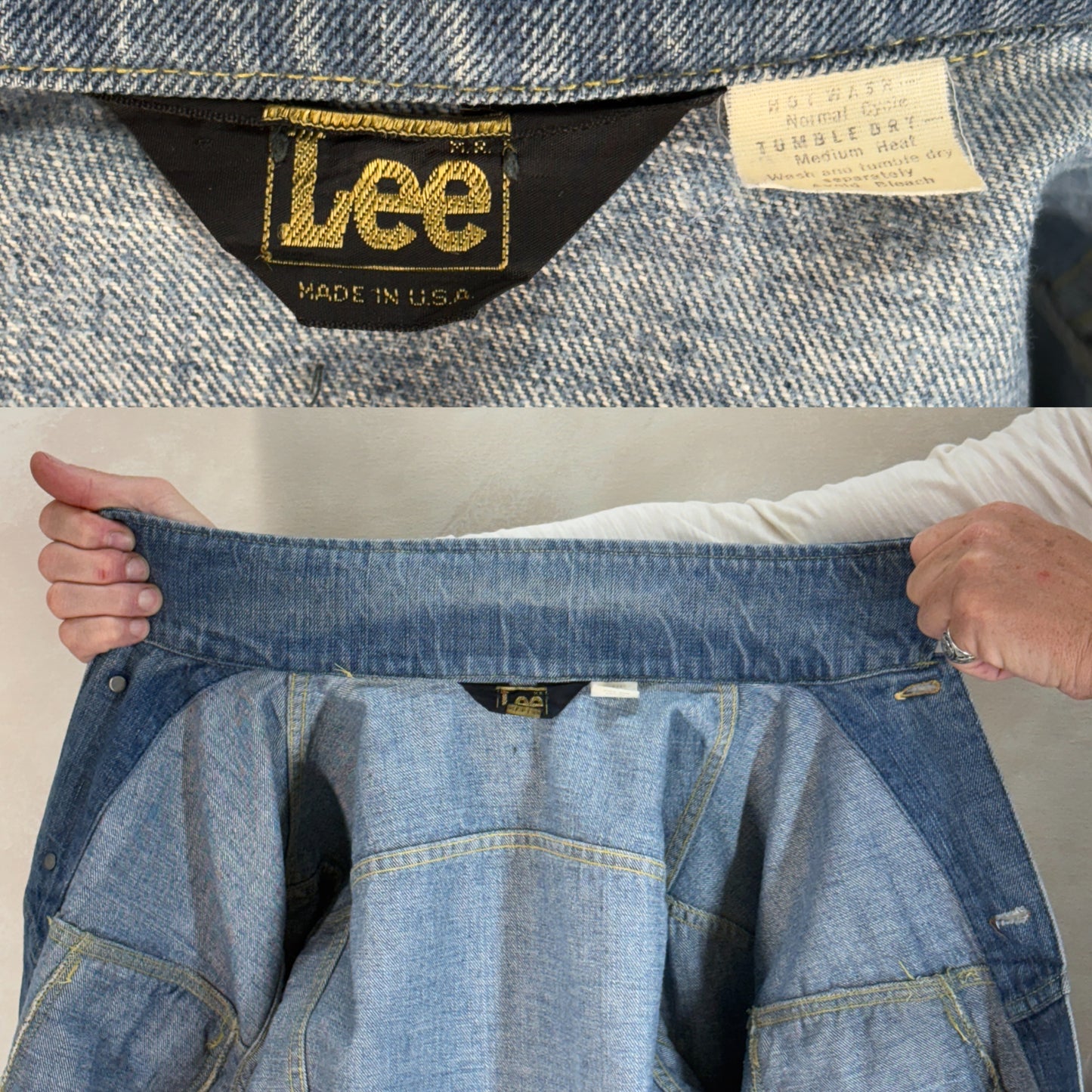 Size 40US / 50EU. Vintage 1980s Lee Denim Jacket – 2 Chest Pockets – Made in USA