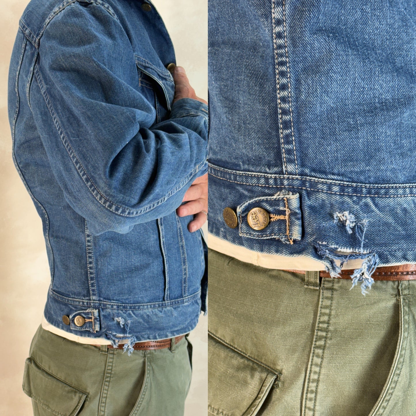 Size 42US Long/ 52EU Long. Vintage 1970s Lee Denim Jacket – 2 Chest Pockets
