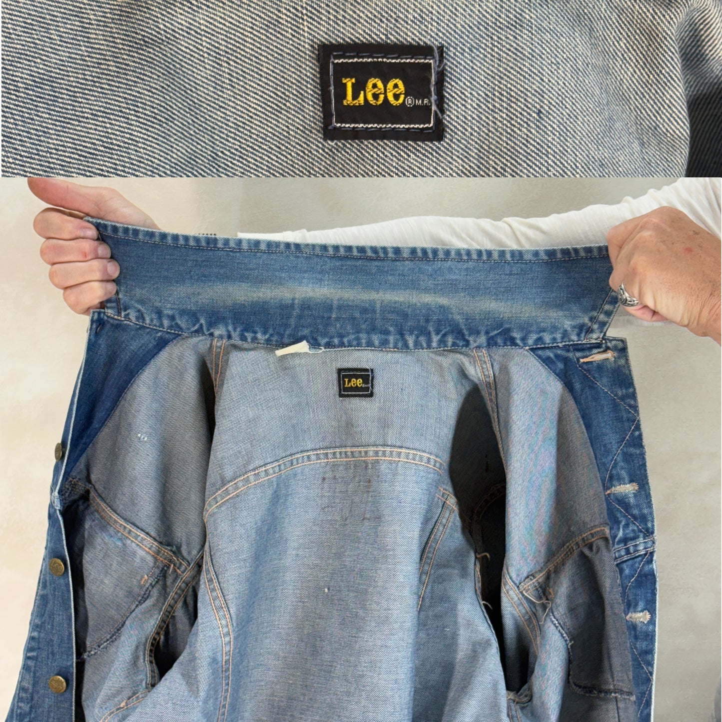 Size 42US Long/ 52EU Long. Vintage 1970s Lee Denim Jacket – 2 Chest Pockets