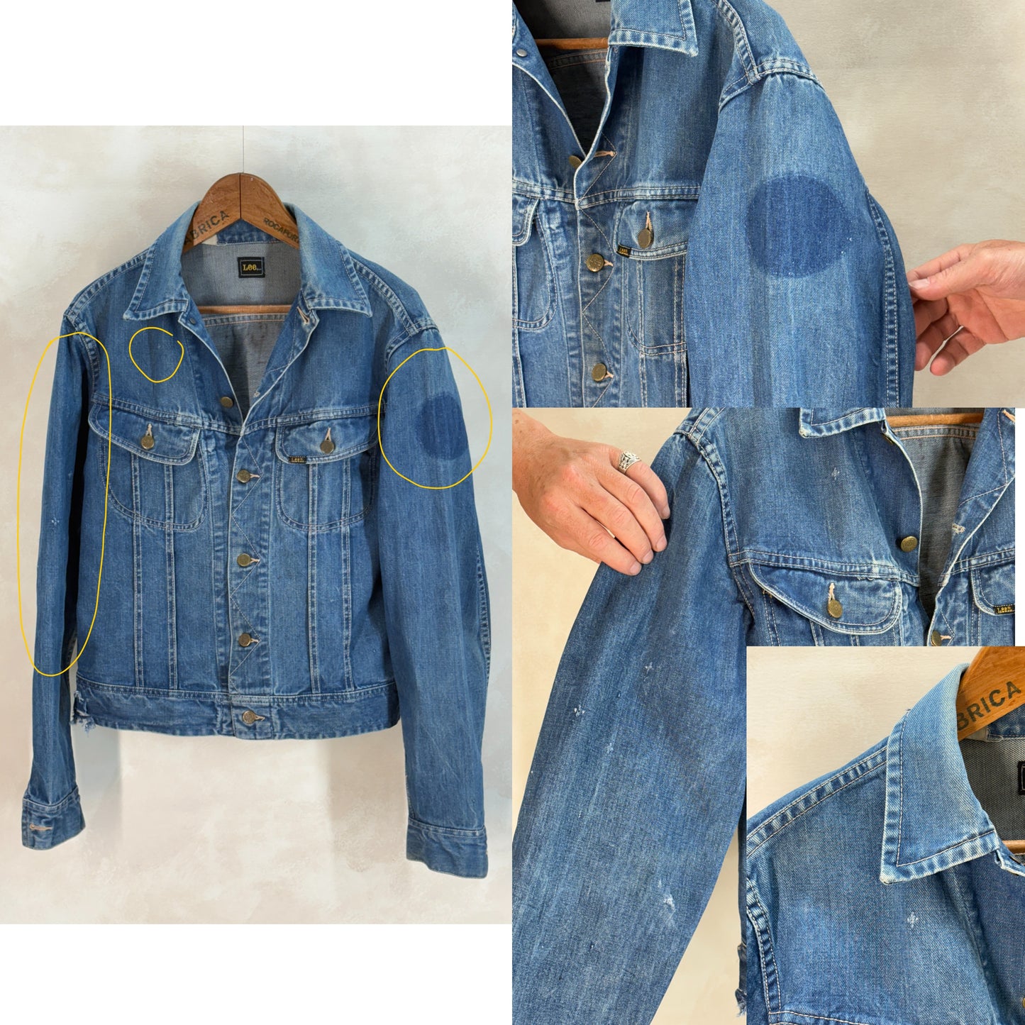 Size 42US Long/ 52EU Long. Vintage 1970s Lee Denim Jacket – 2 Chest Pockets
